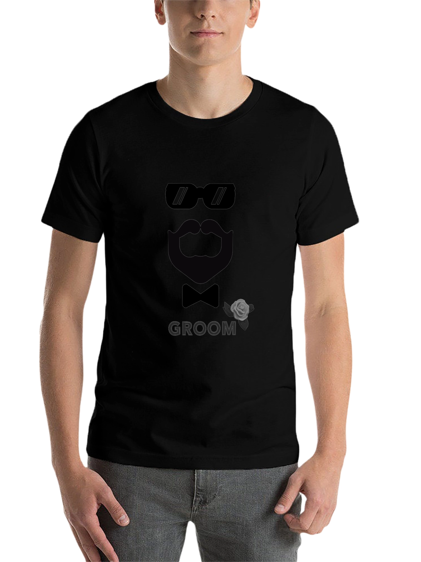 Black Groom Graphic T-Shirt - Stylish Wedding Apparel view 7