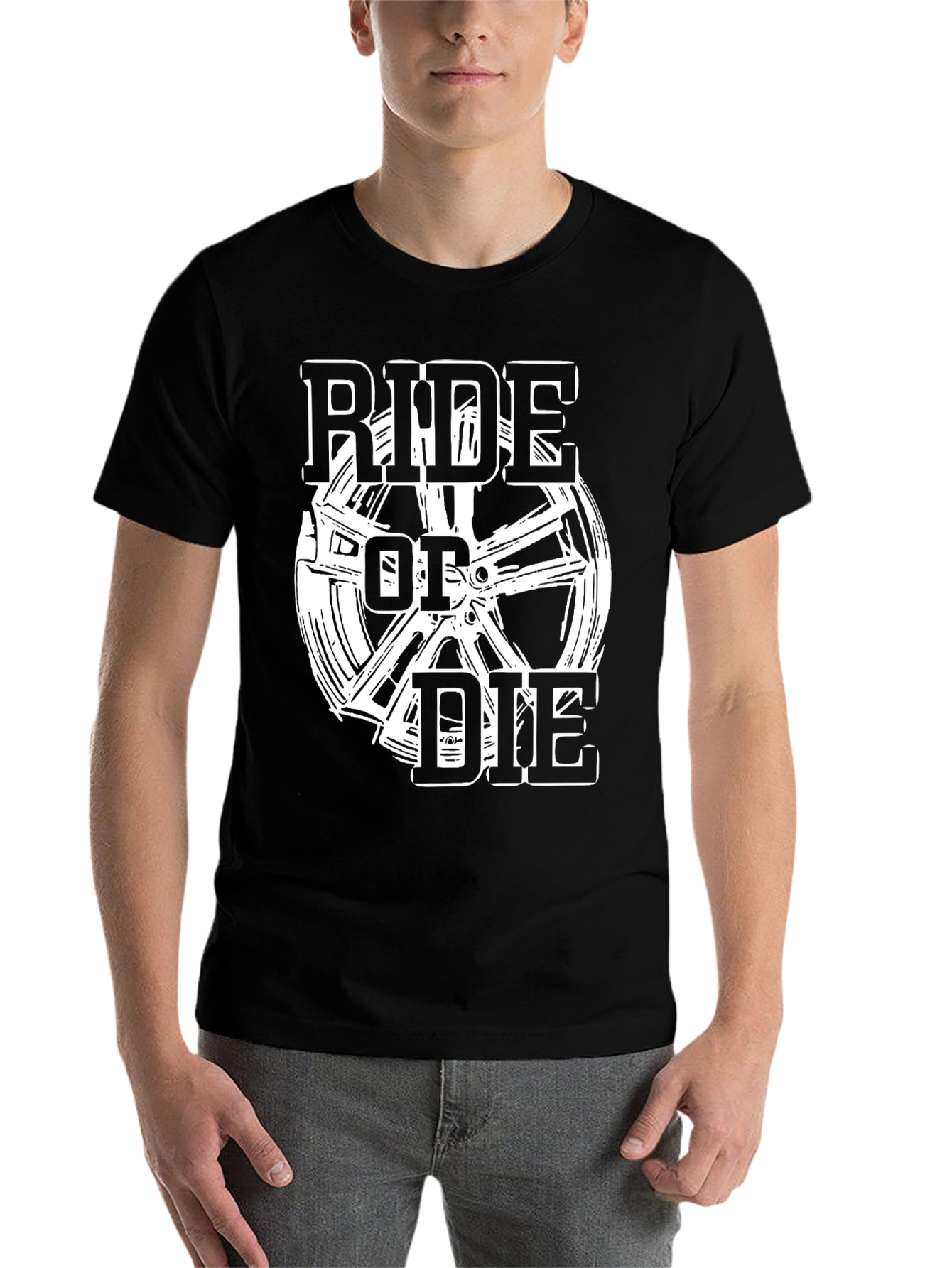 Black Ride or Die Graphic Tee - Black Cotton Blend view 7