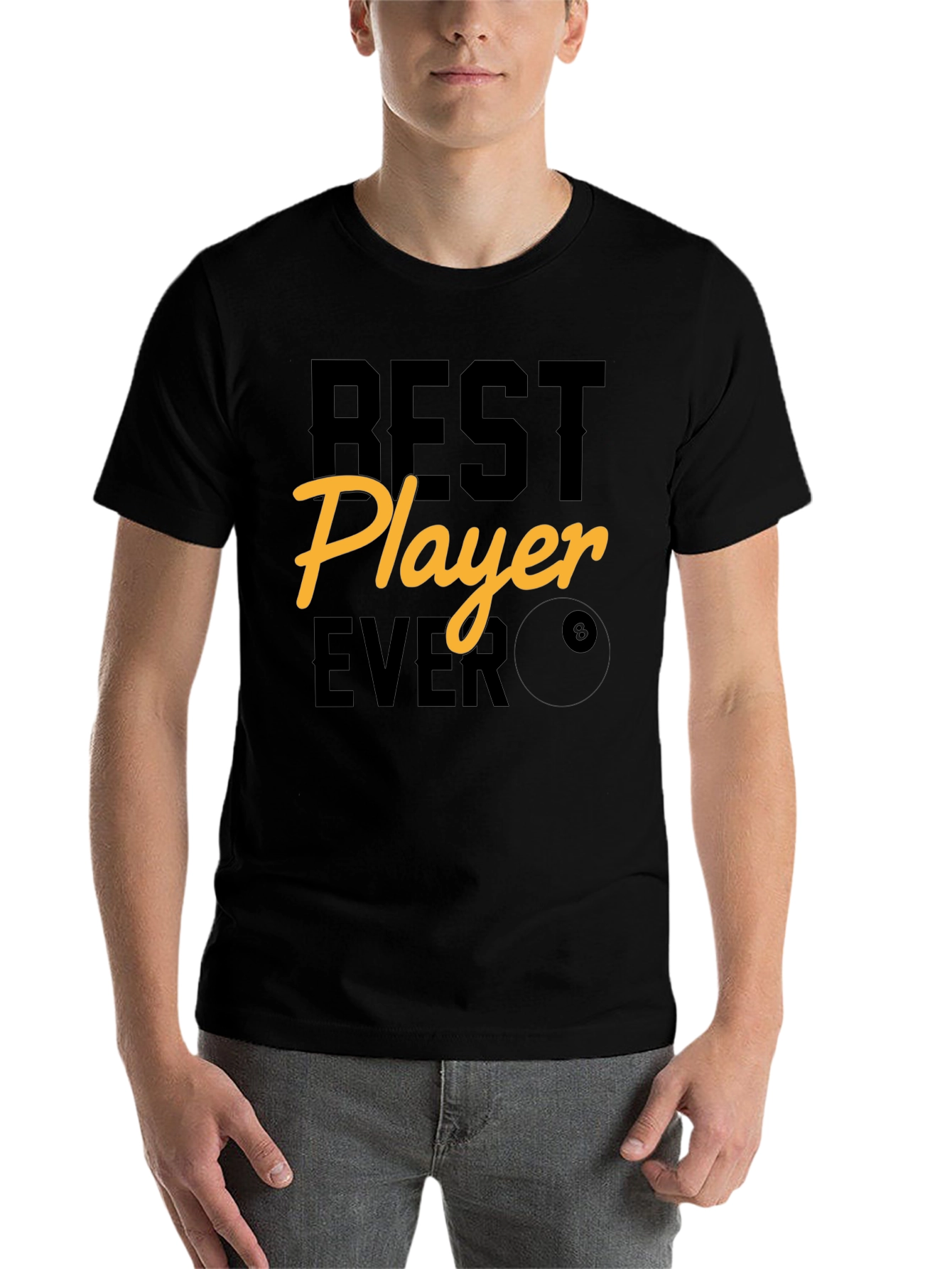 Black Best Player Ever Graphic Tee - Billiards T-Shirt view 7