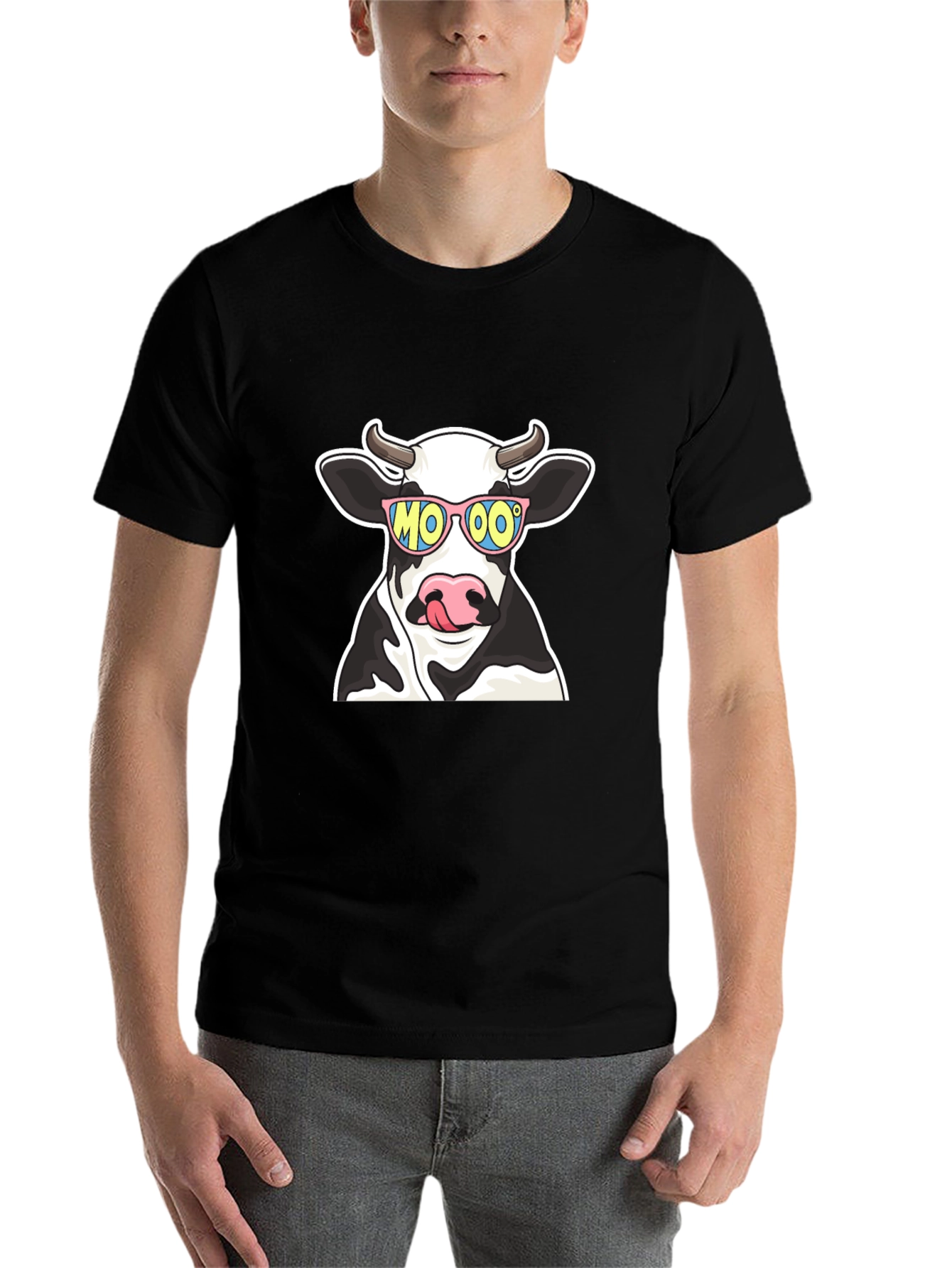 Cool Cow MOOO T-Shirt - Black Cotton Tee - 7