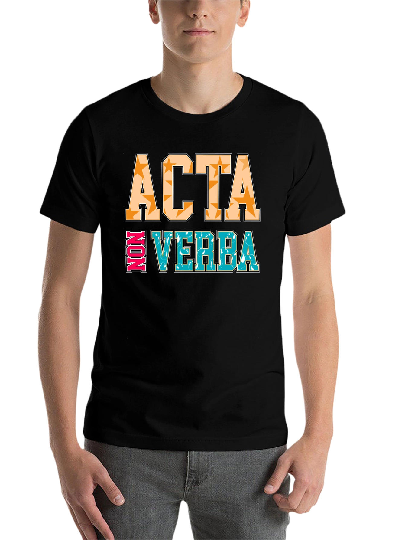 Black Acta Non Verba Graphic Tee - Action Over Words view 7