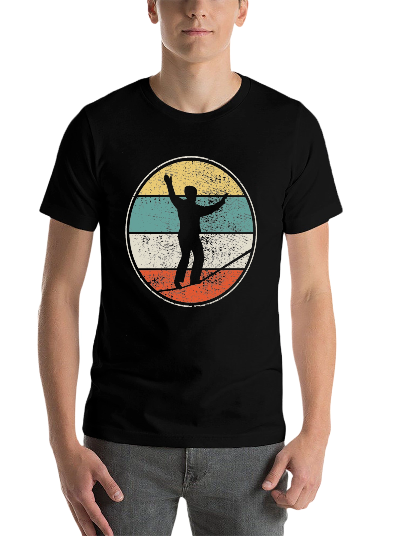 Black Retro Slackline T-Shirt view 7