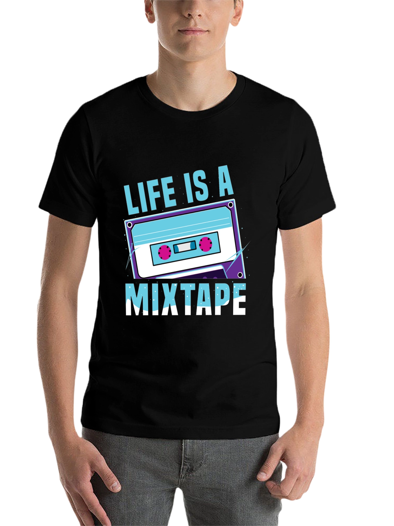 Black Life Is A Mixtape Graphic Tee - Retro Style view 7
