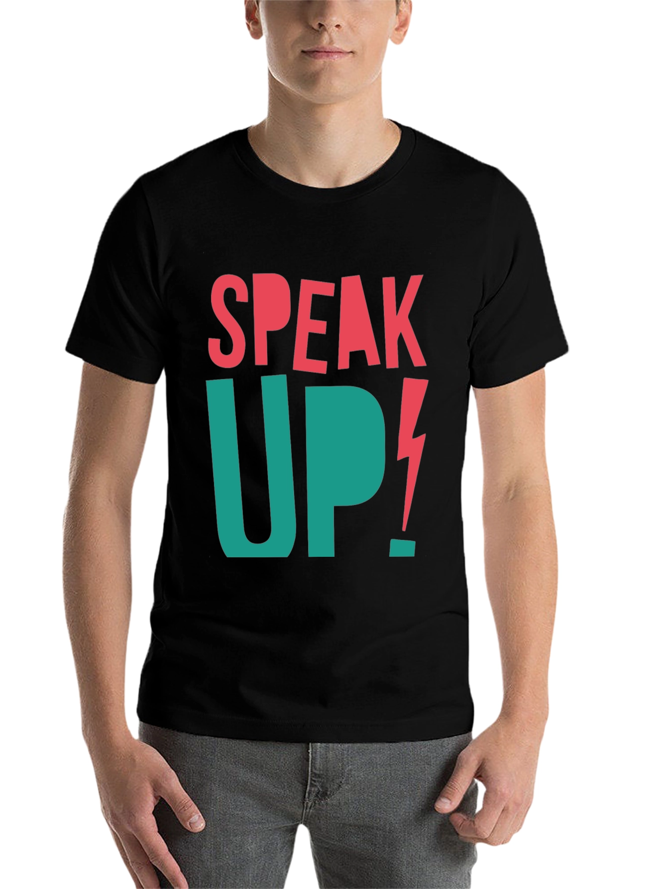 Black Speak Up Graphic Tee view 7