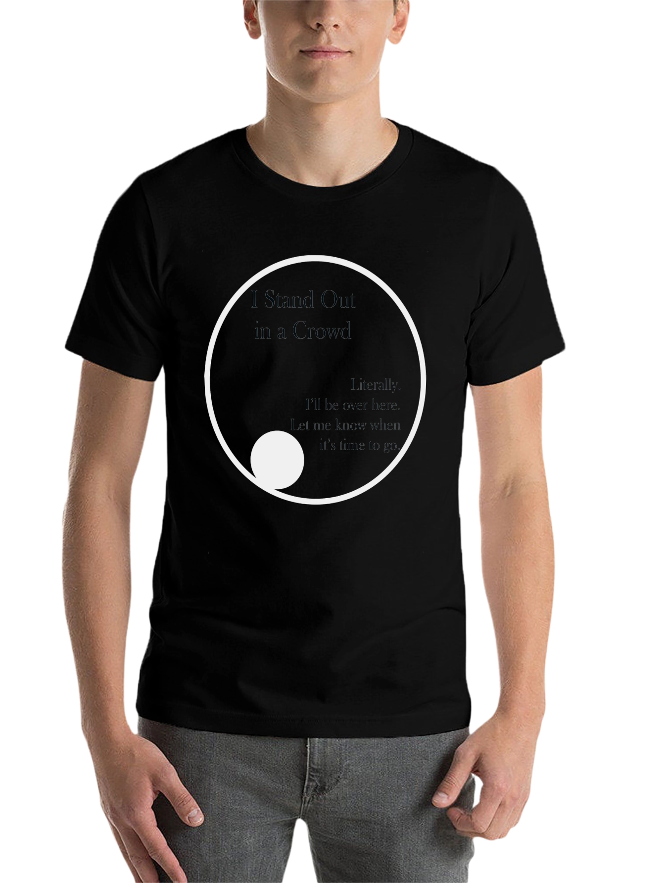 Black Stand Out in a Crowd Graphic Tee - Modern Yin Yang Design view 7