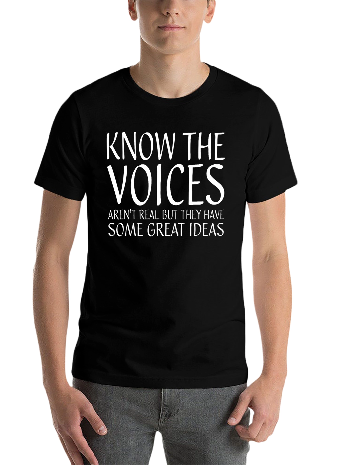 Black Know The Voices Graphic T-Shirt view 7