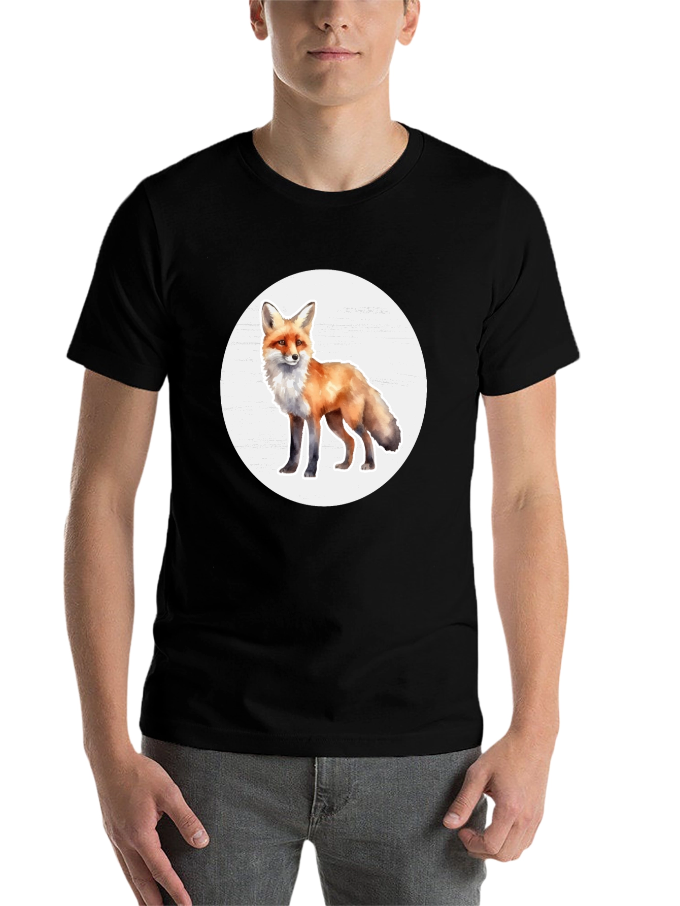 Black Fox Graphic Tee - Stylish Animal Print T-Shirt view 7