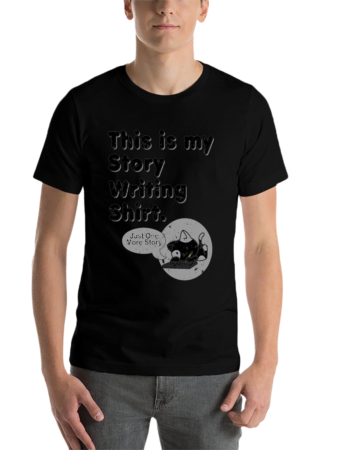Black Story Writing Shirt - Just One More Story Tee view 7
