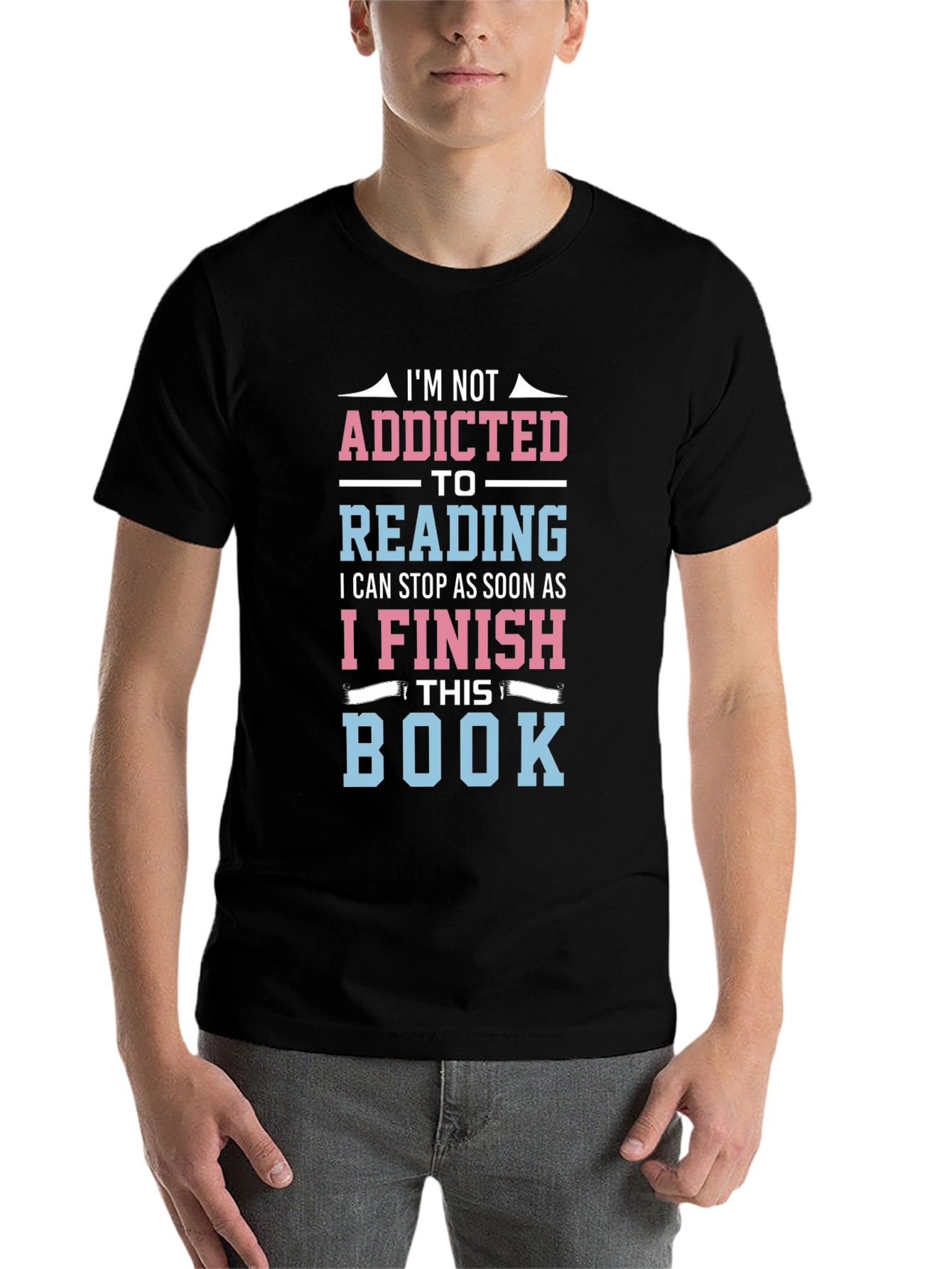Black Funny Reading Addict T-Shirt: Just One More Chapter! view 7