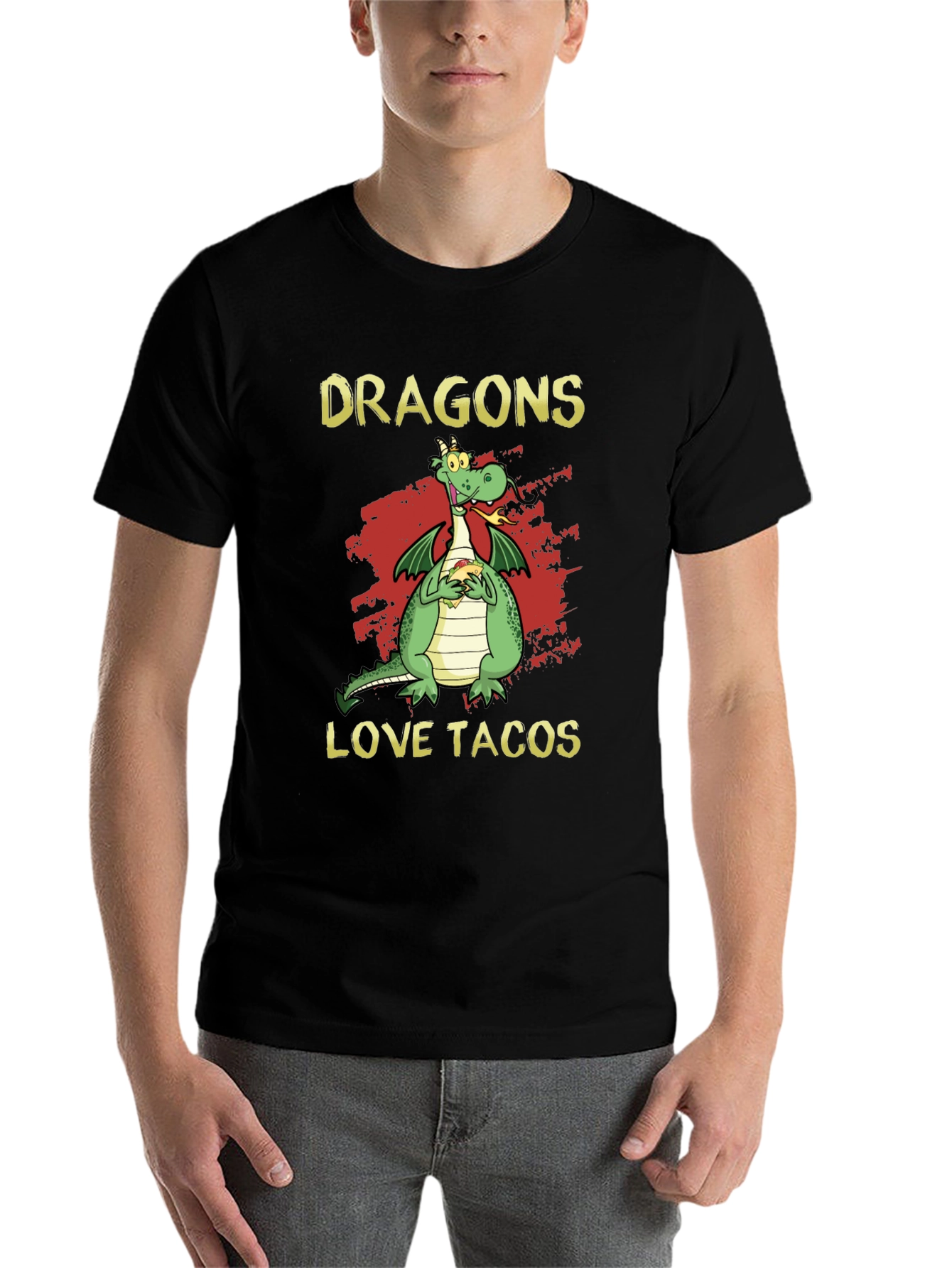 Black Dragons Love Tacos Graphic T-Shirt view 7