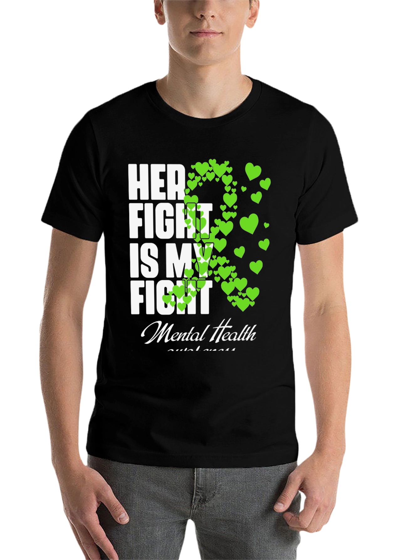 Black Mental Health Awareness T-Shirt - Her Fight Is My Fight view 7
