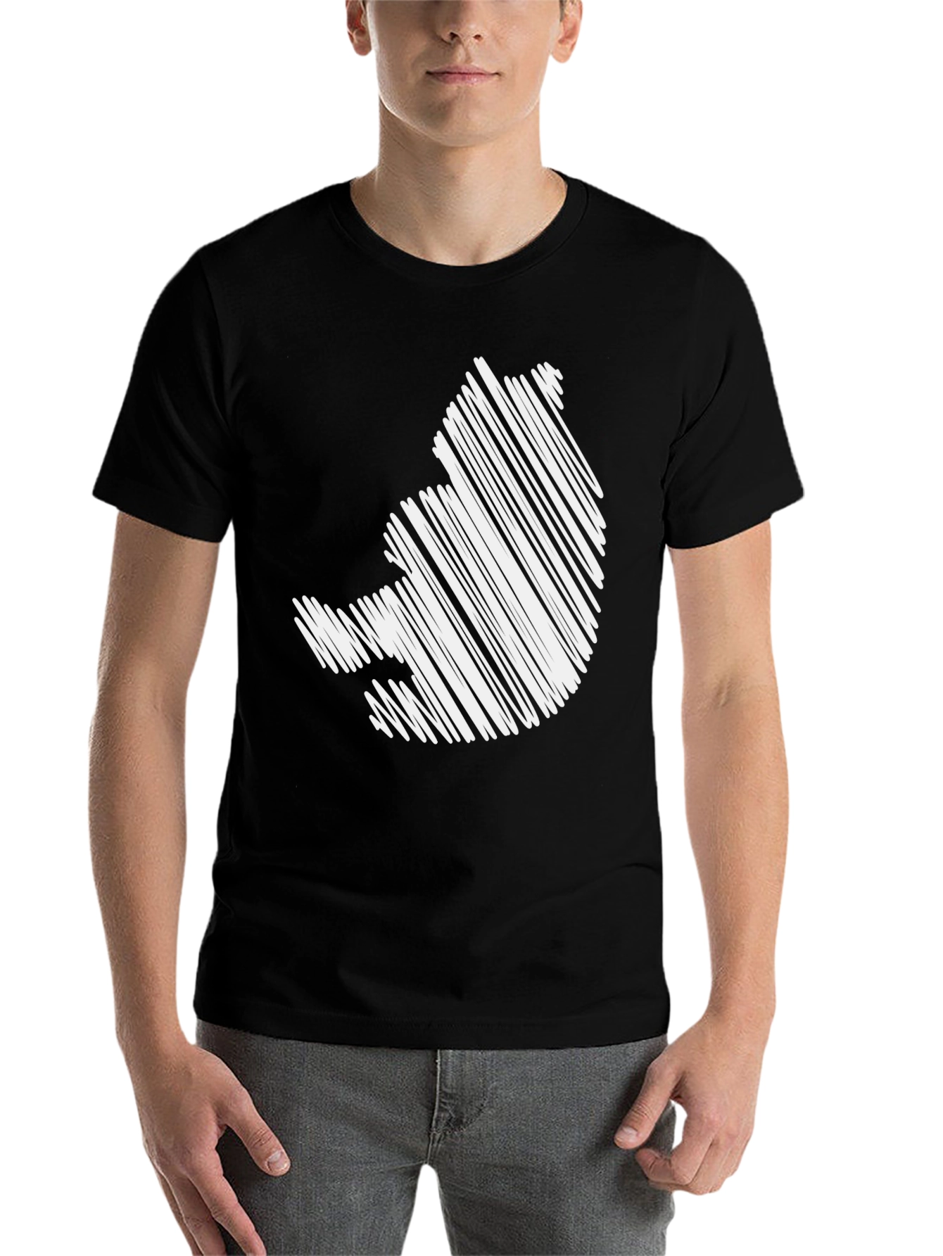 Black Scribble Bear Graphic Tee - Casual Comfort view 7