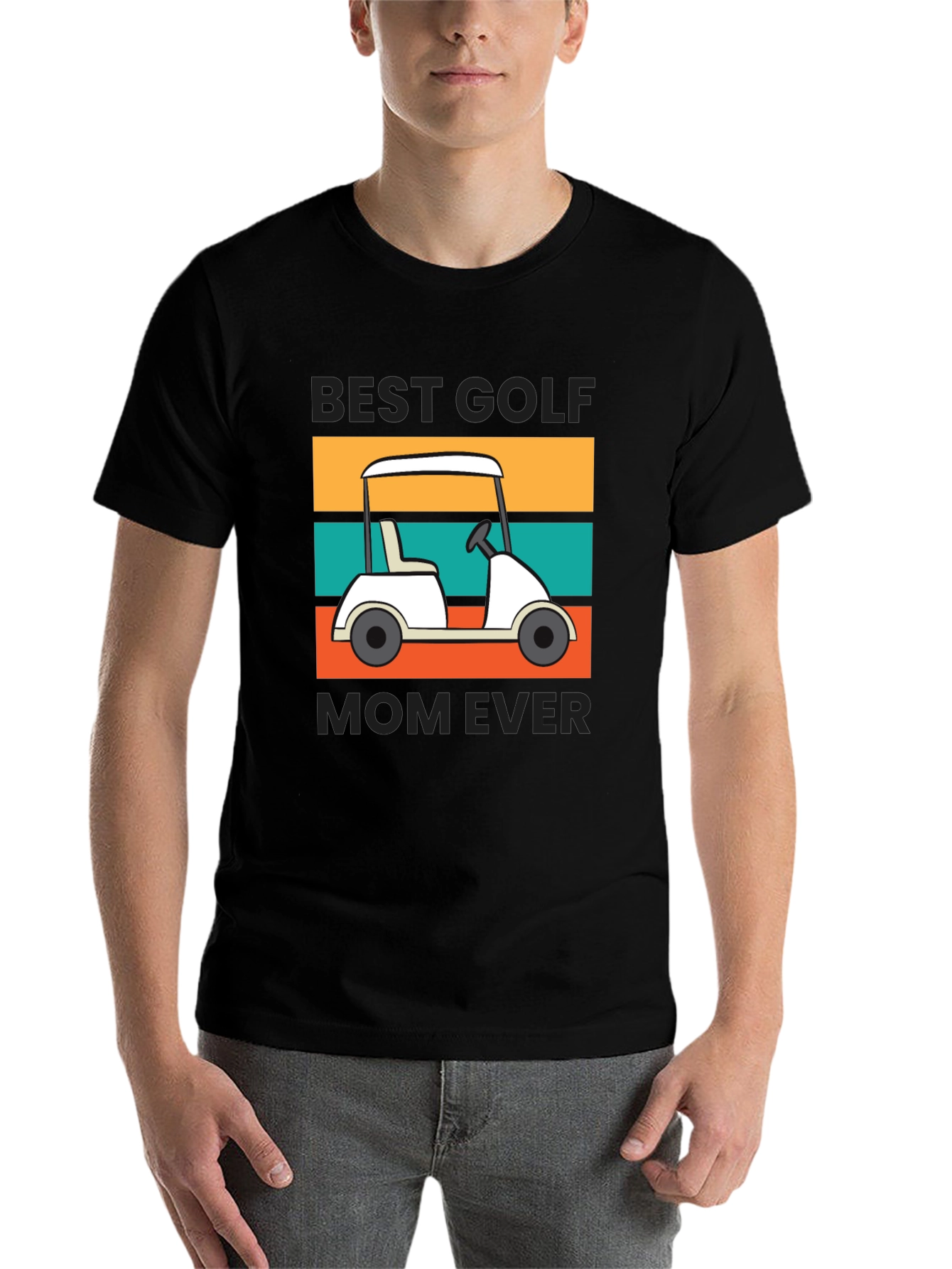 Black Best Golf Mom Ever Graphic T-Shirt view 7