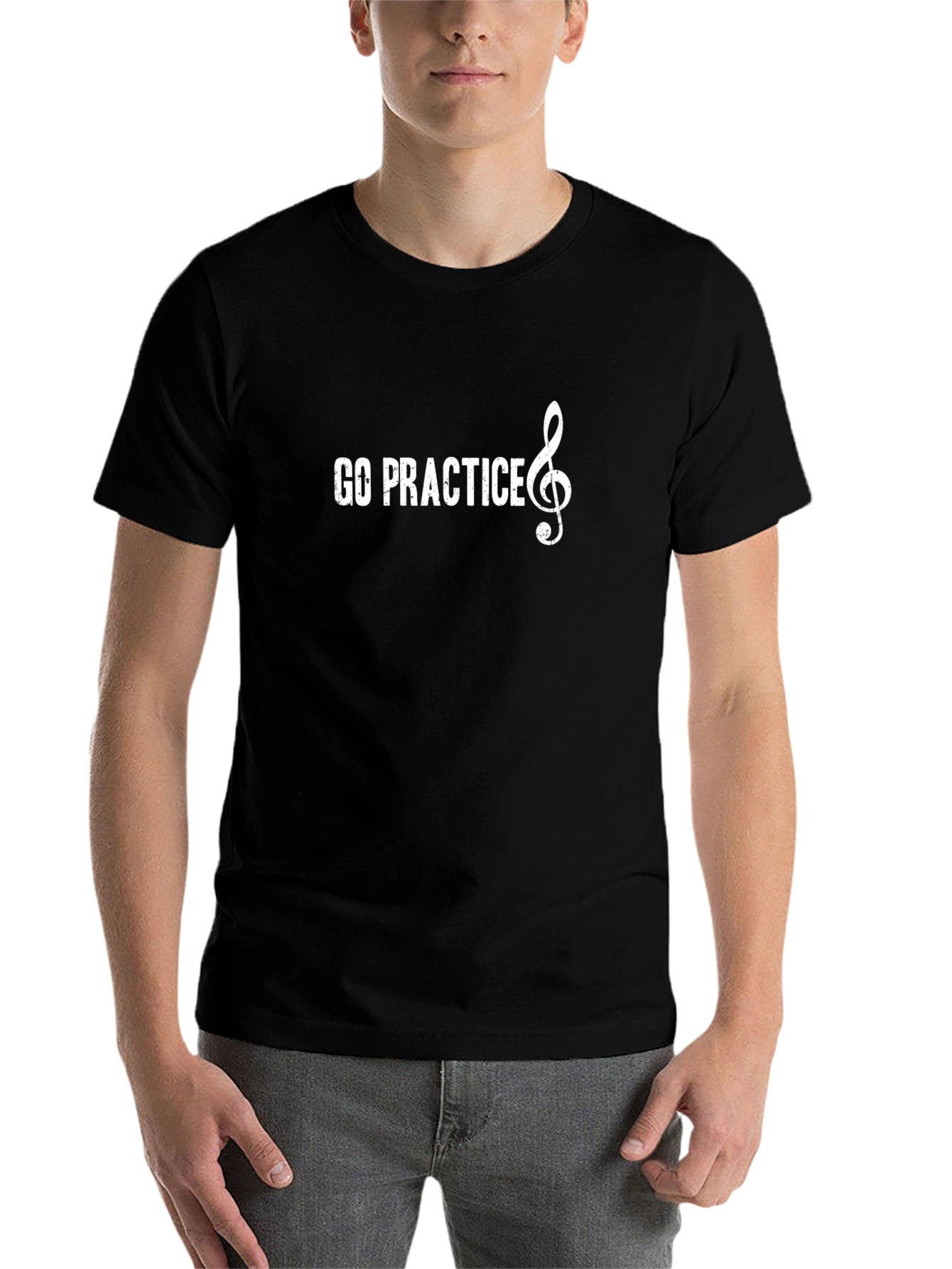 Black Go Practice Music T-Shirt - Musician Gift view 7