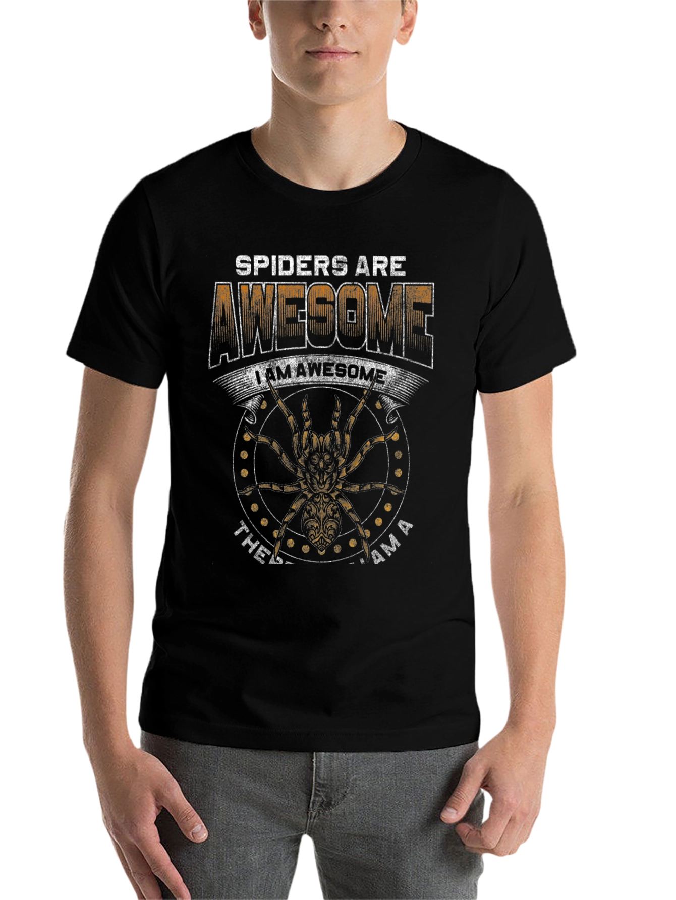 Black Spiders Are Awesome Graphic T-Shirt view 7