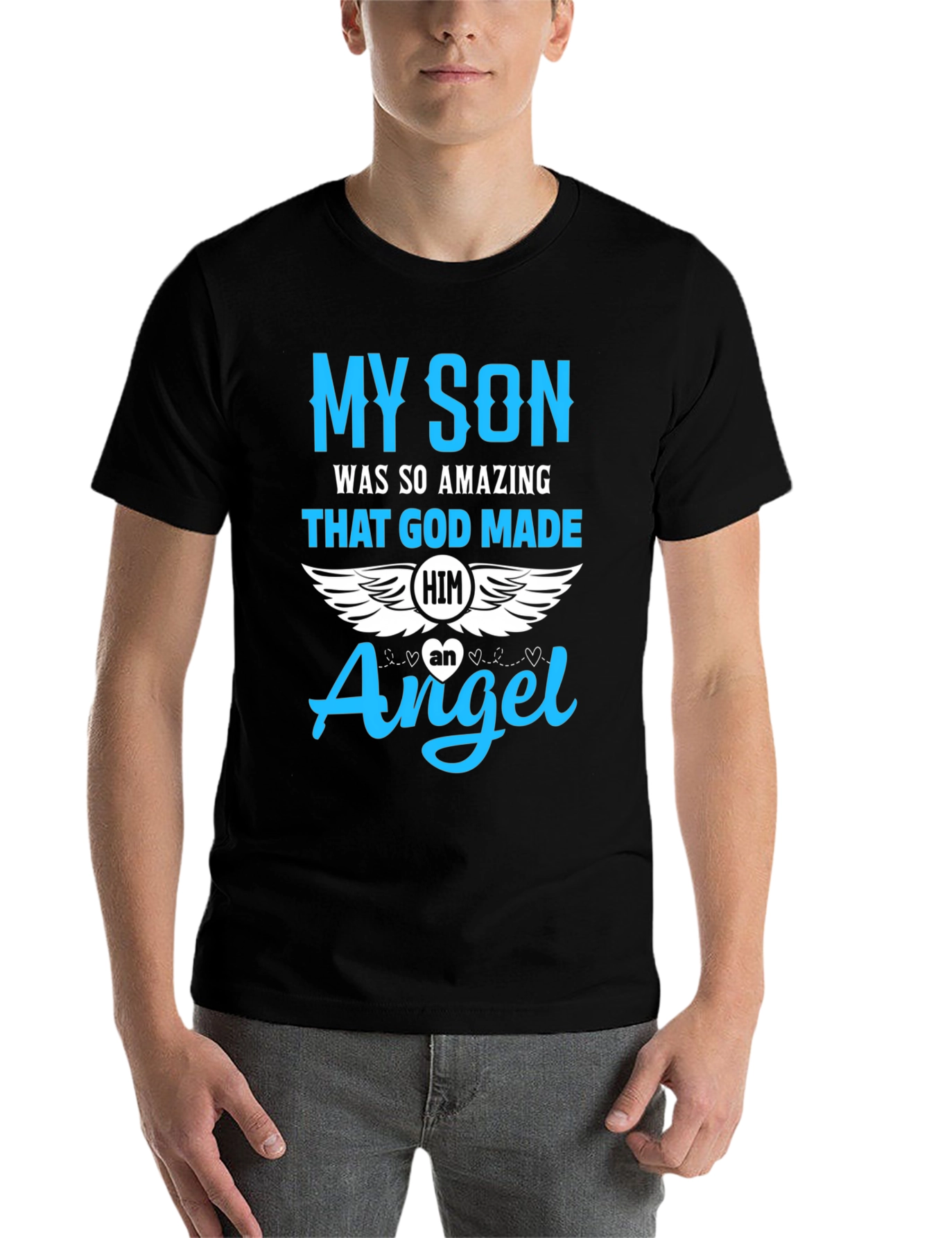 Black My Son Angel Memorial T-Shirt view 7