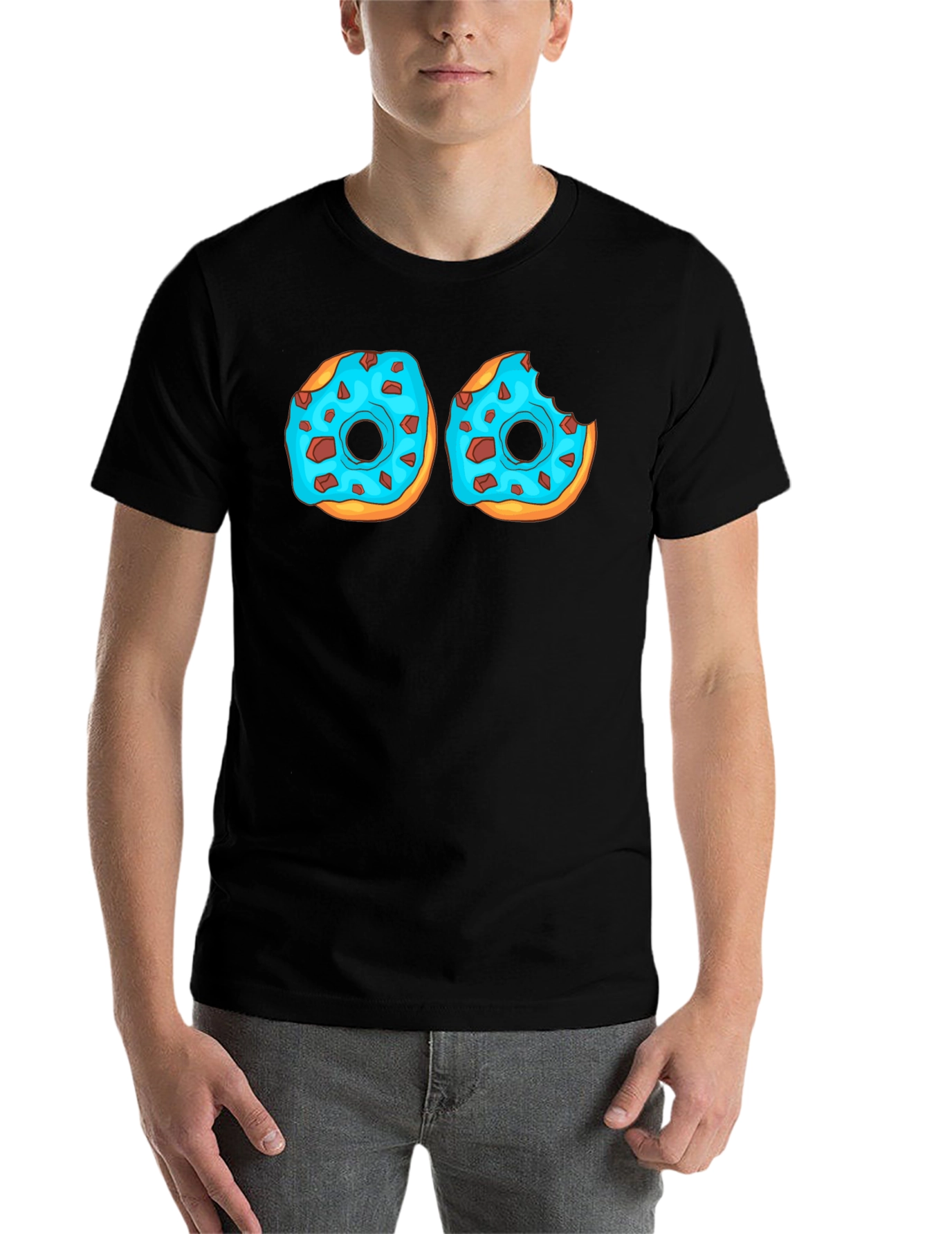 Black Donut T-Shirt: Funny Graphic Tee for Food Lovers view 7