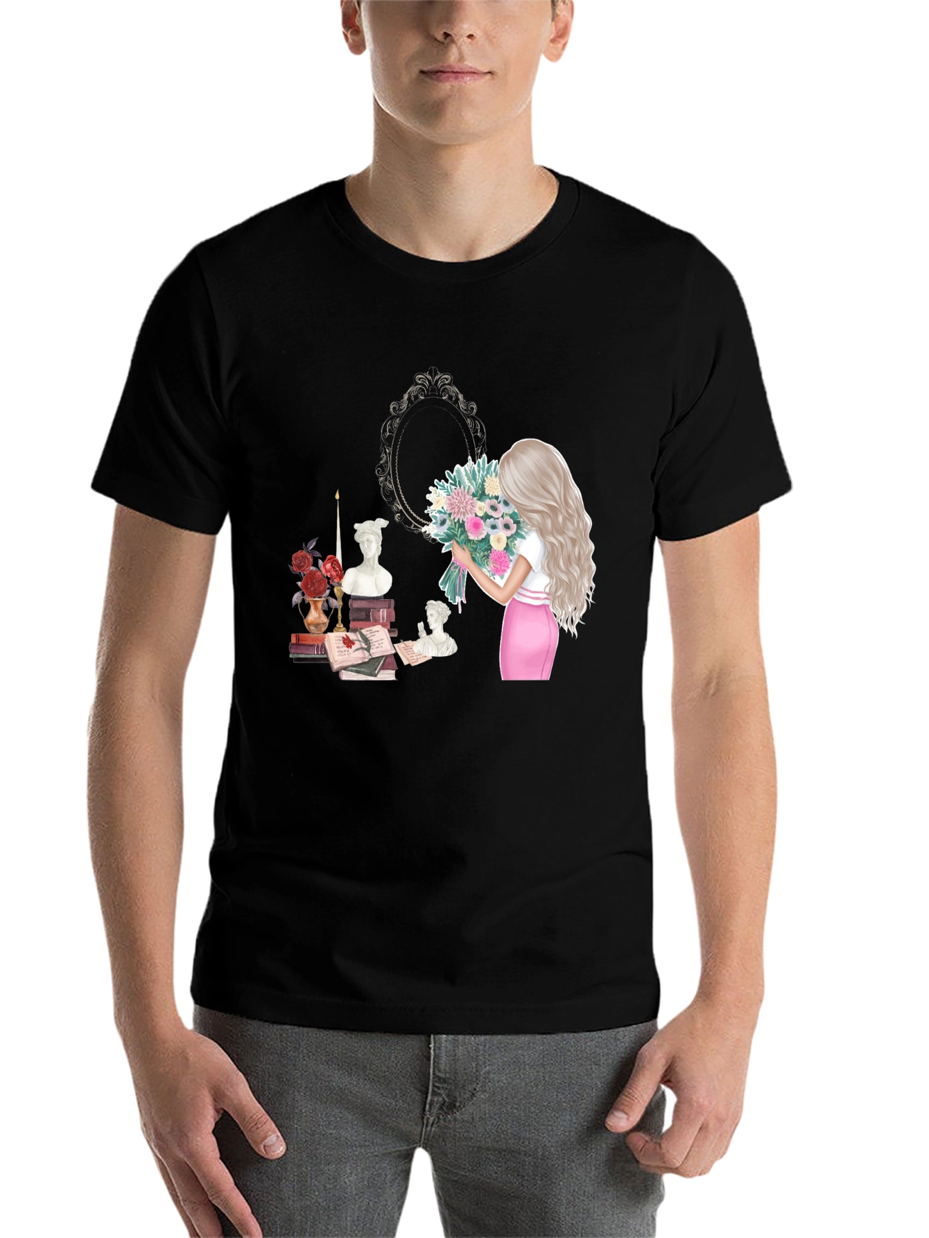 Floral Girl T-Shirt - Artsy Aesthetic - 7