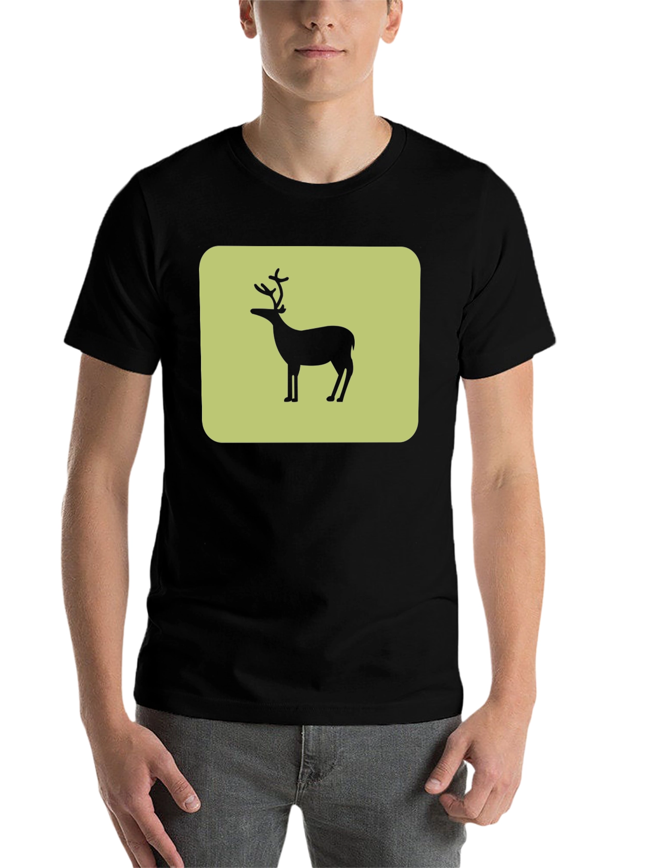 Black Deer Graphic Tee - Black Cotton Blend view 7