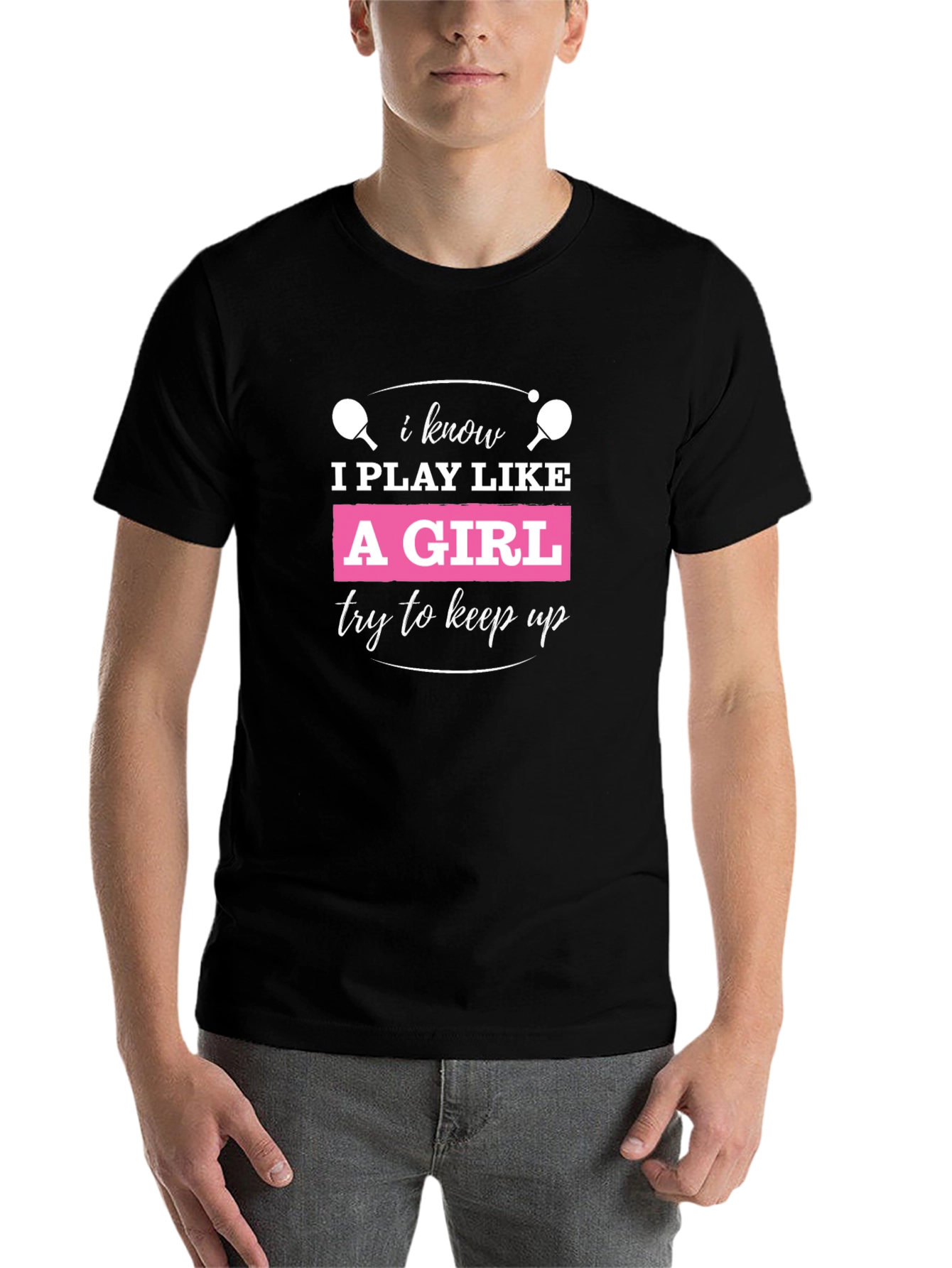 Black I Play Like A Girl T-Shirt view 7