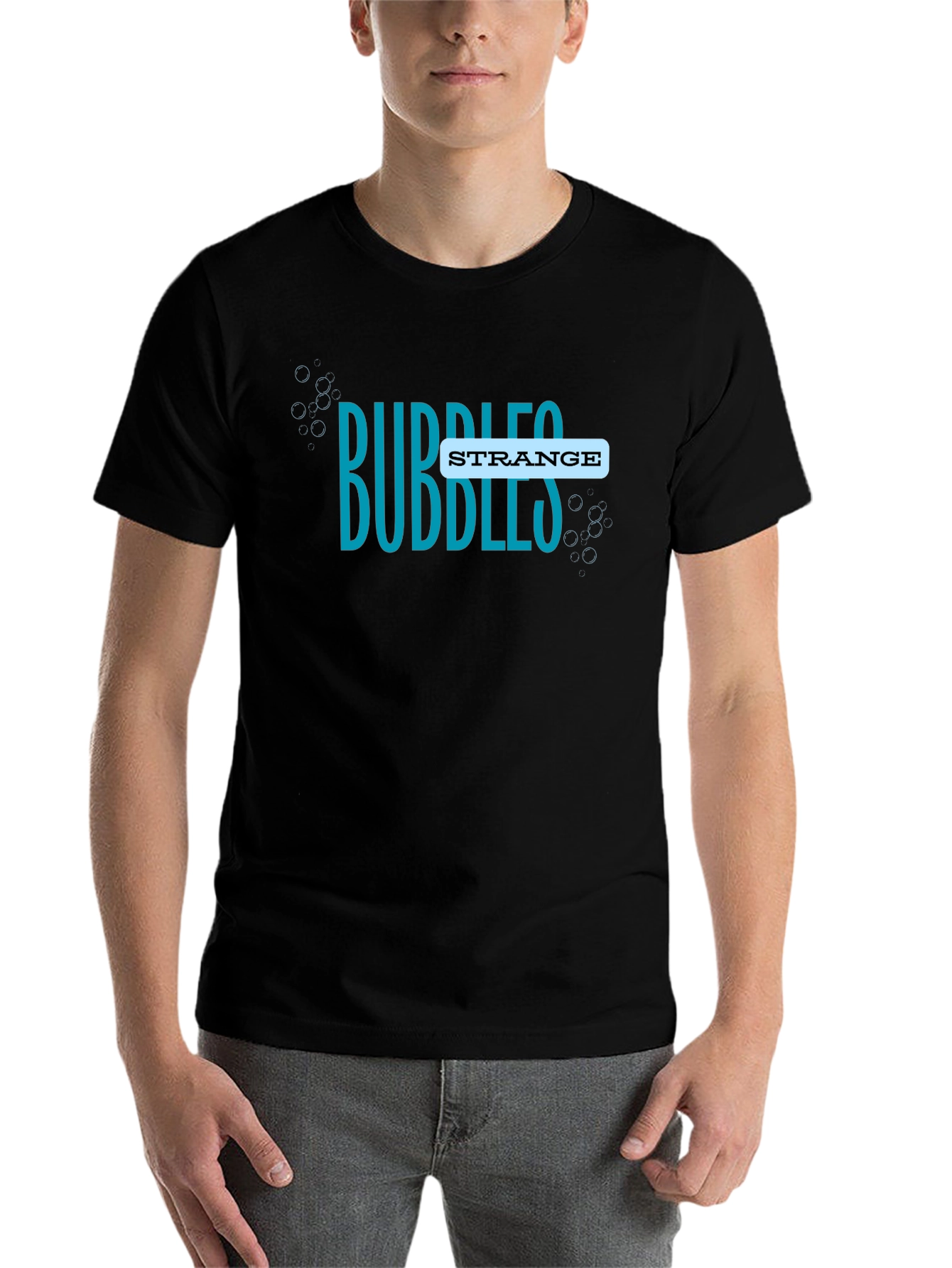 Black Bubbles Strange T-Shirt - Unique Design view 7
