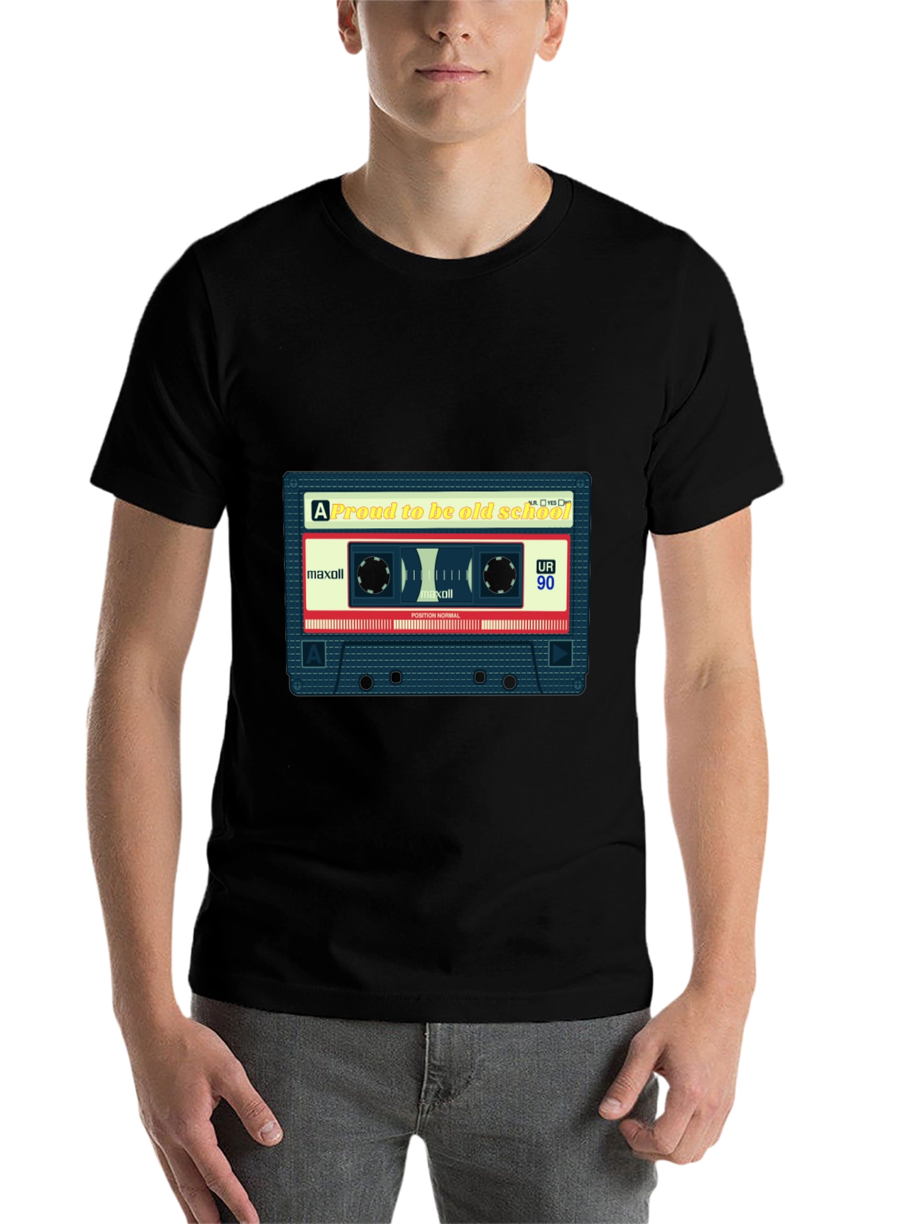 Black Retro Cassette Tape T-Shirt - Old School Cool view 7