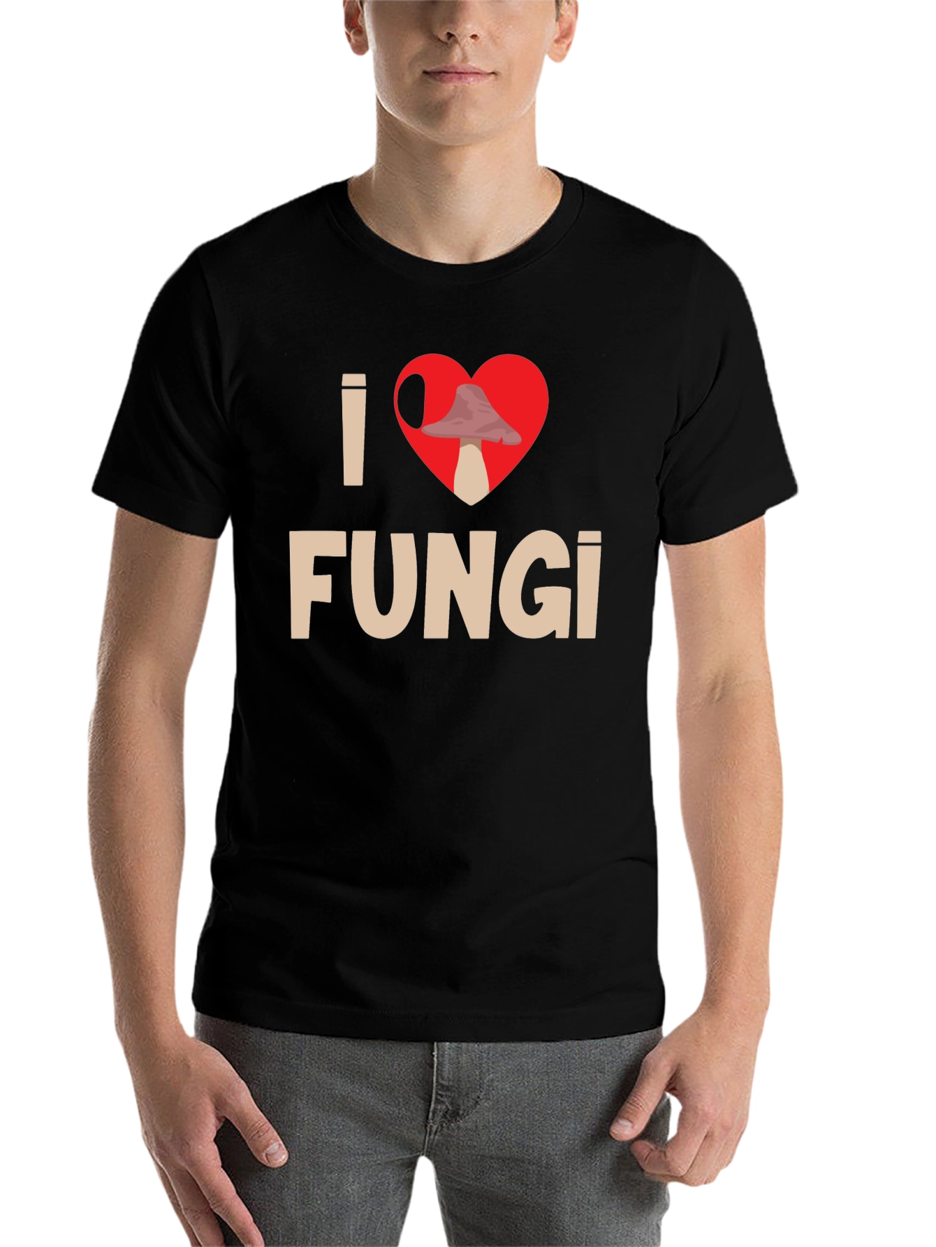 Black I Heart Fungi Black T-Shirt - Mushroom Lover Tee view 7
