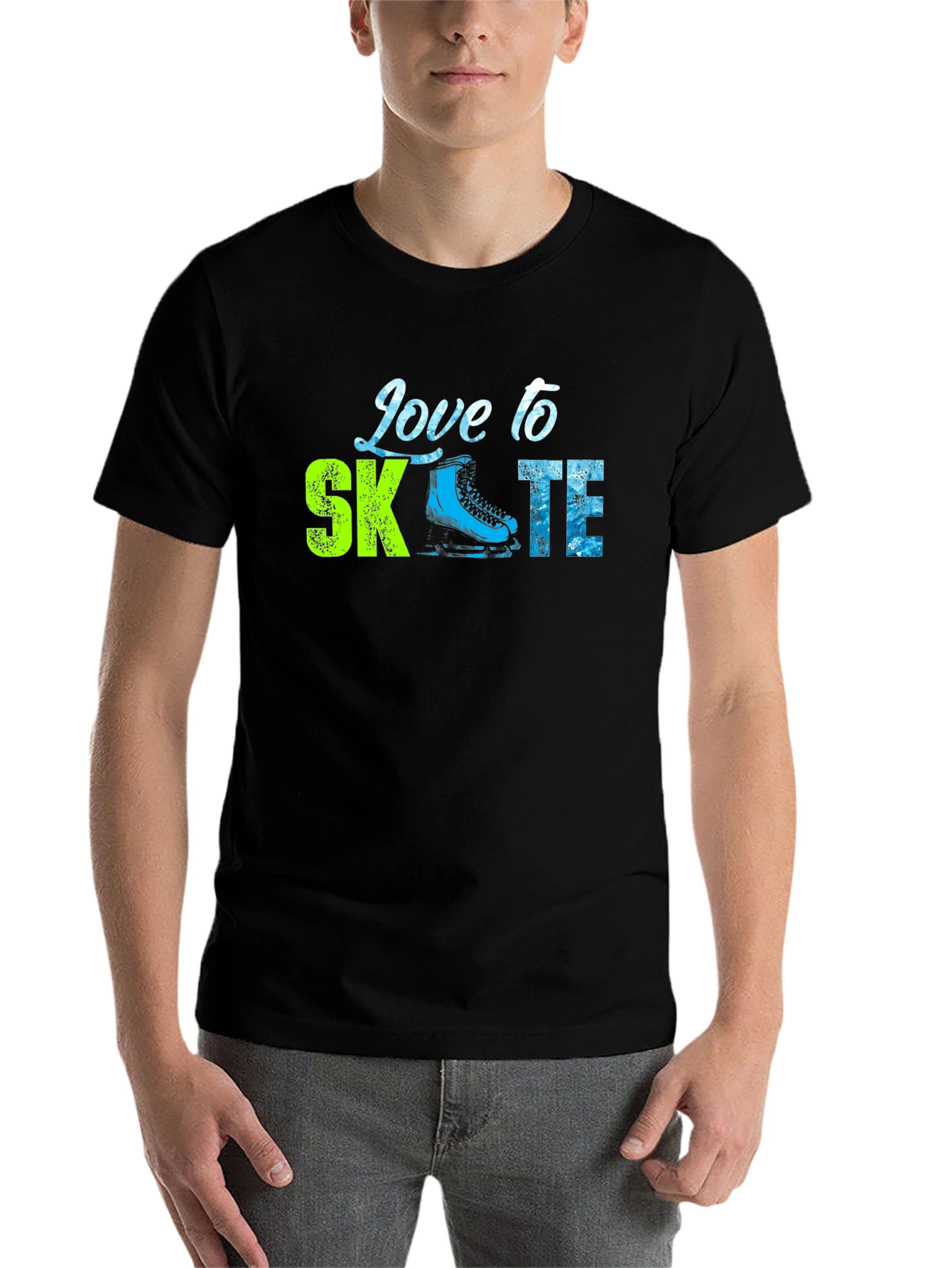 Black Love to Skate Graphic Tee - Black Cotton T-Shirt view 7