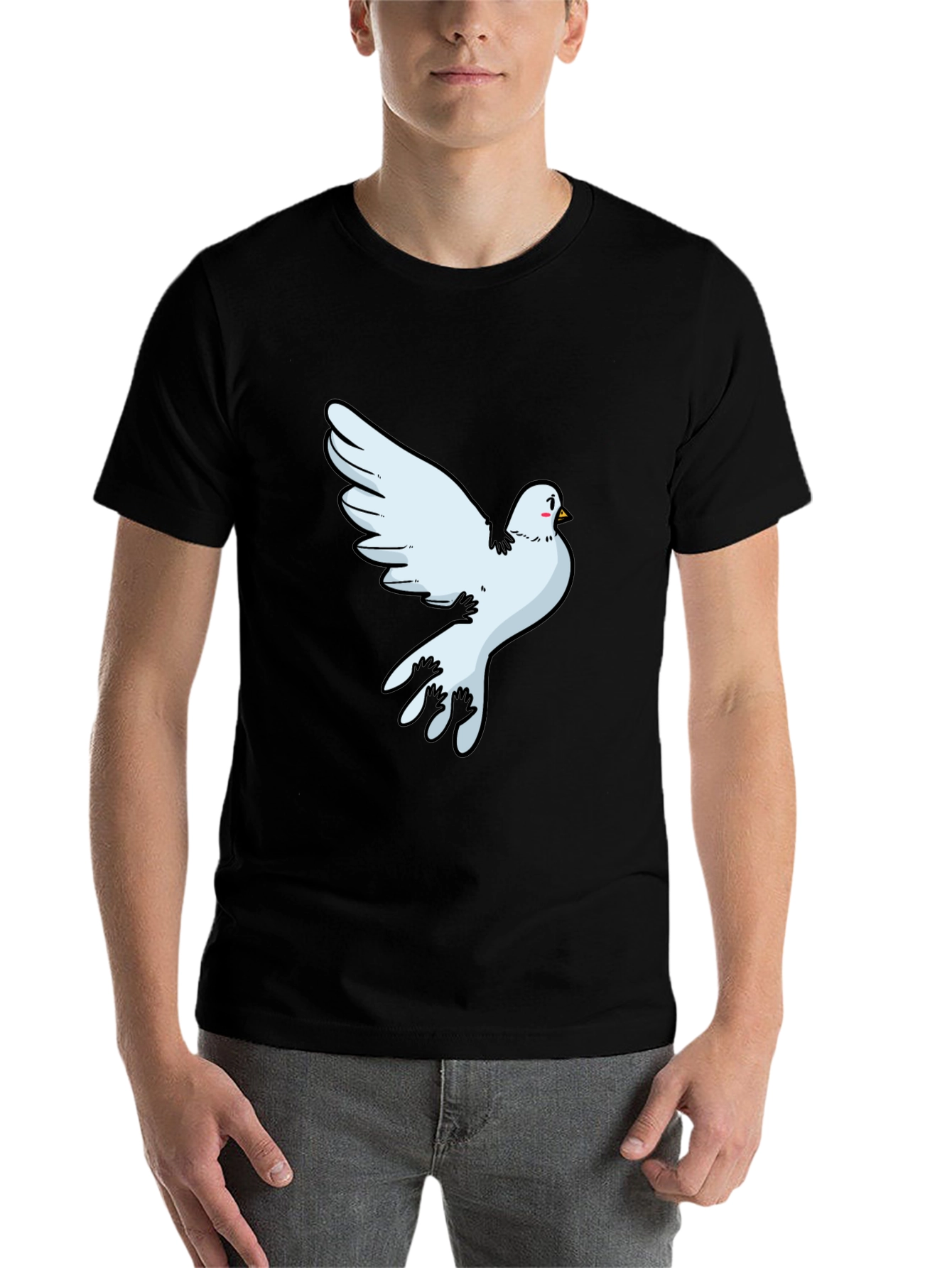 Black Dove Graphic Black T-Shirt - Soft Cotton Blend view 7