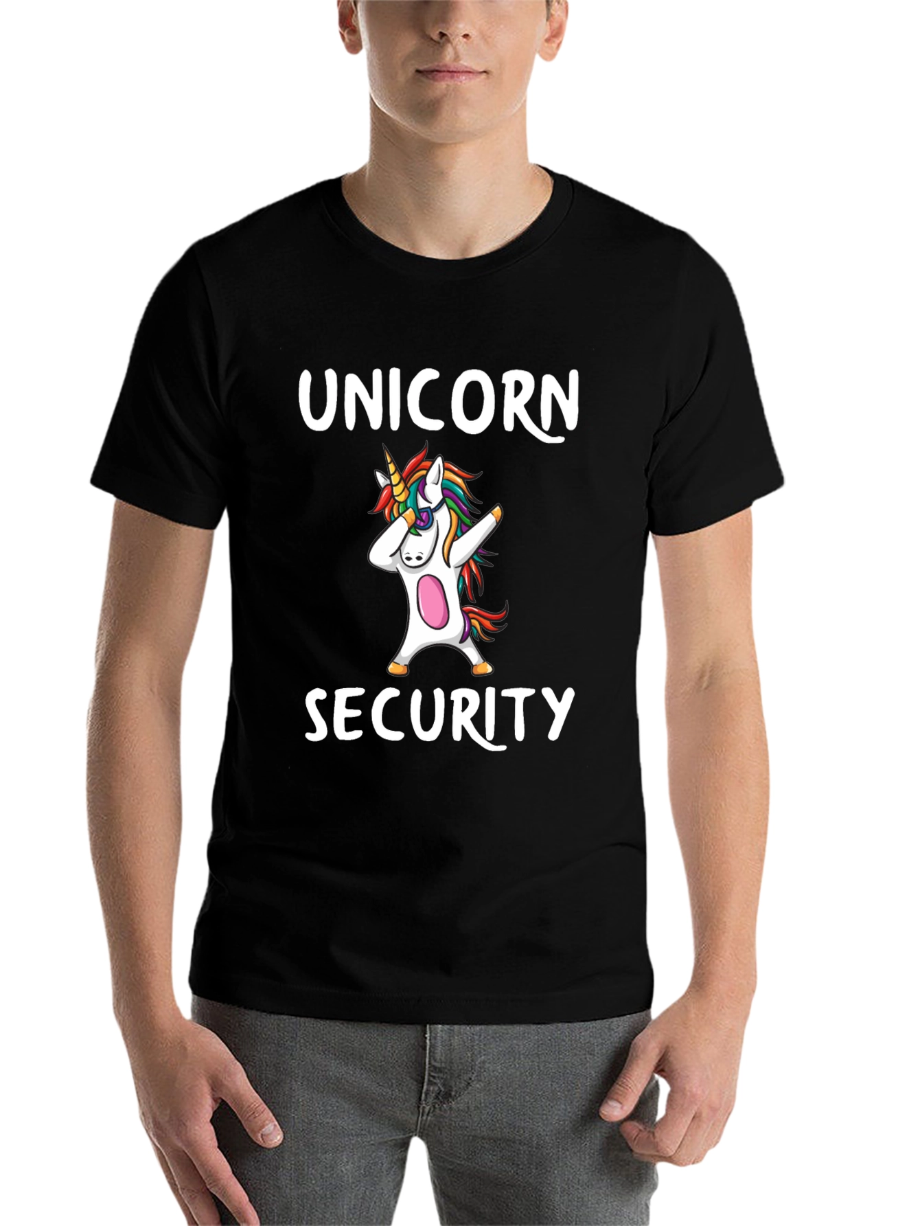 Black Unicorn Security T-Shirt - Dabbing Unicorn view 7