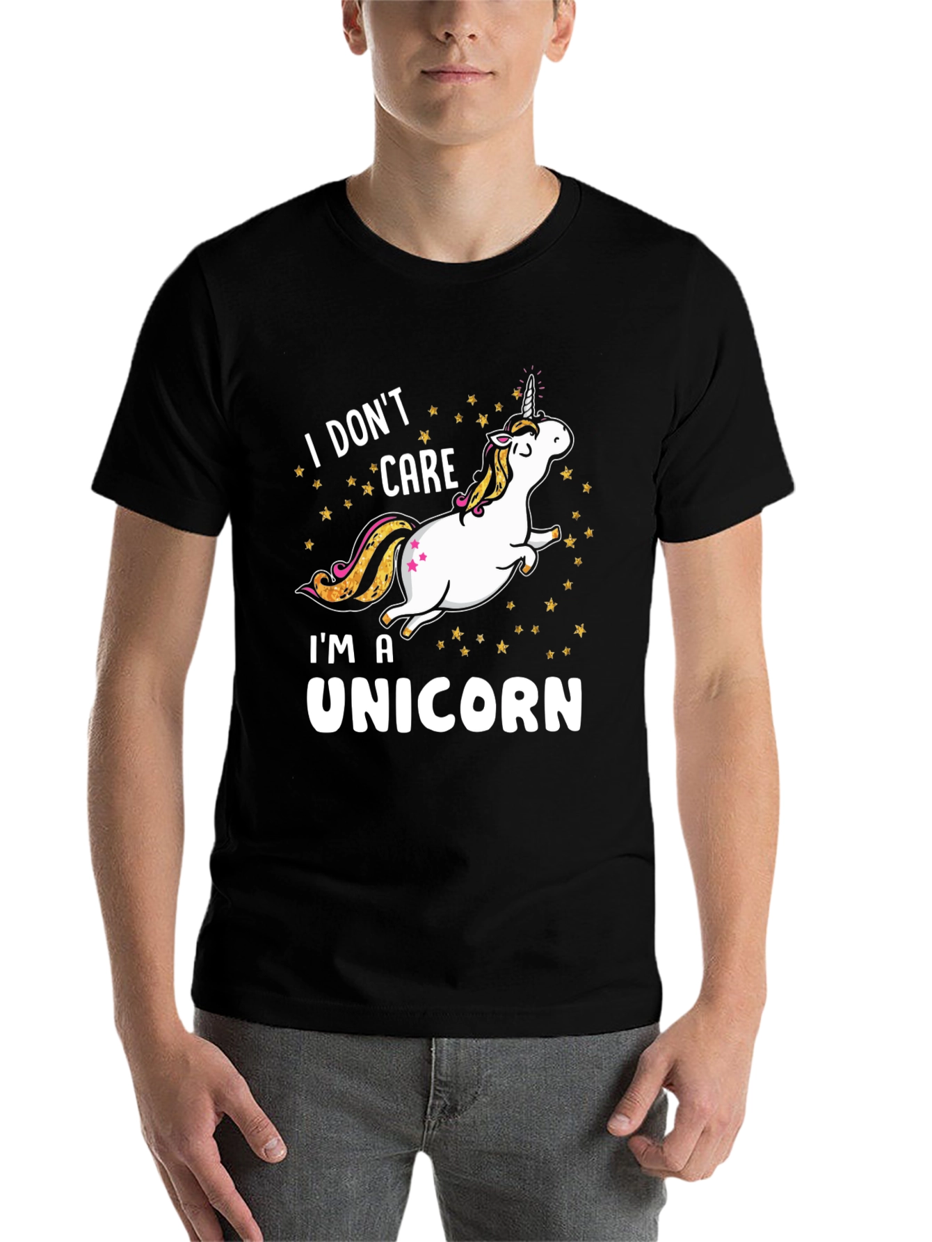 Black I Don't Care I'm A Unicorn T-Shirt view 7