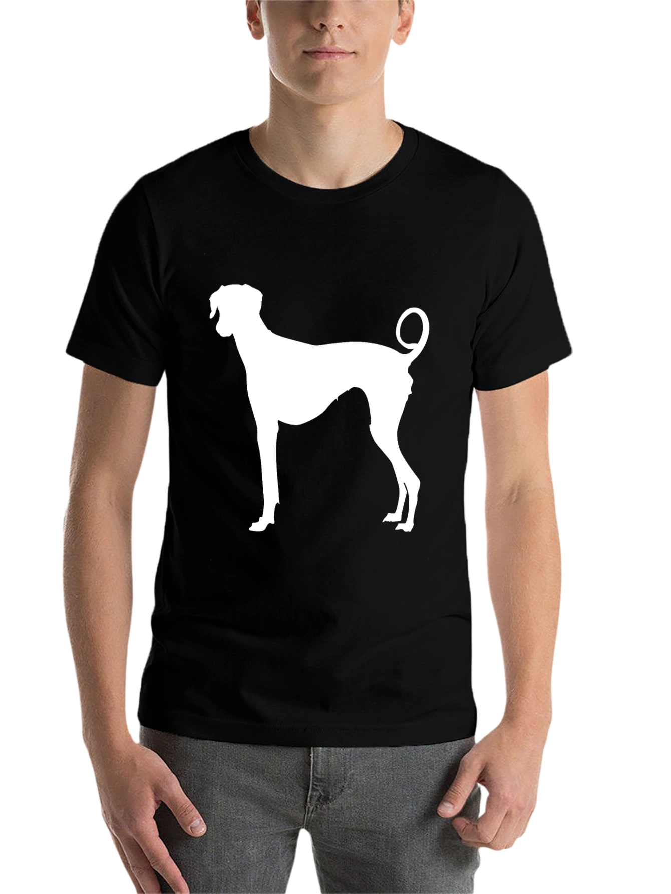 Black Dog Silhouette Black T-Shirt view 7