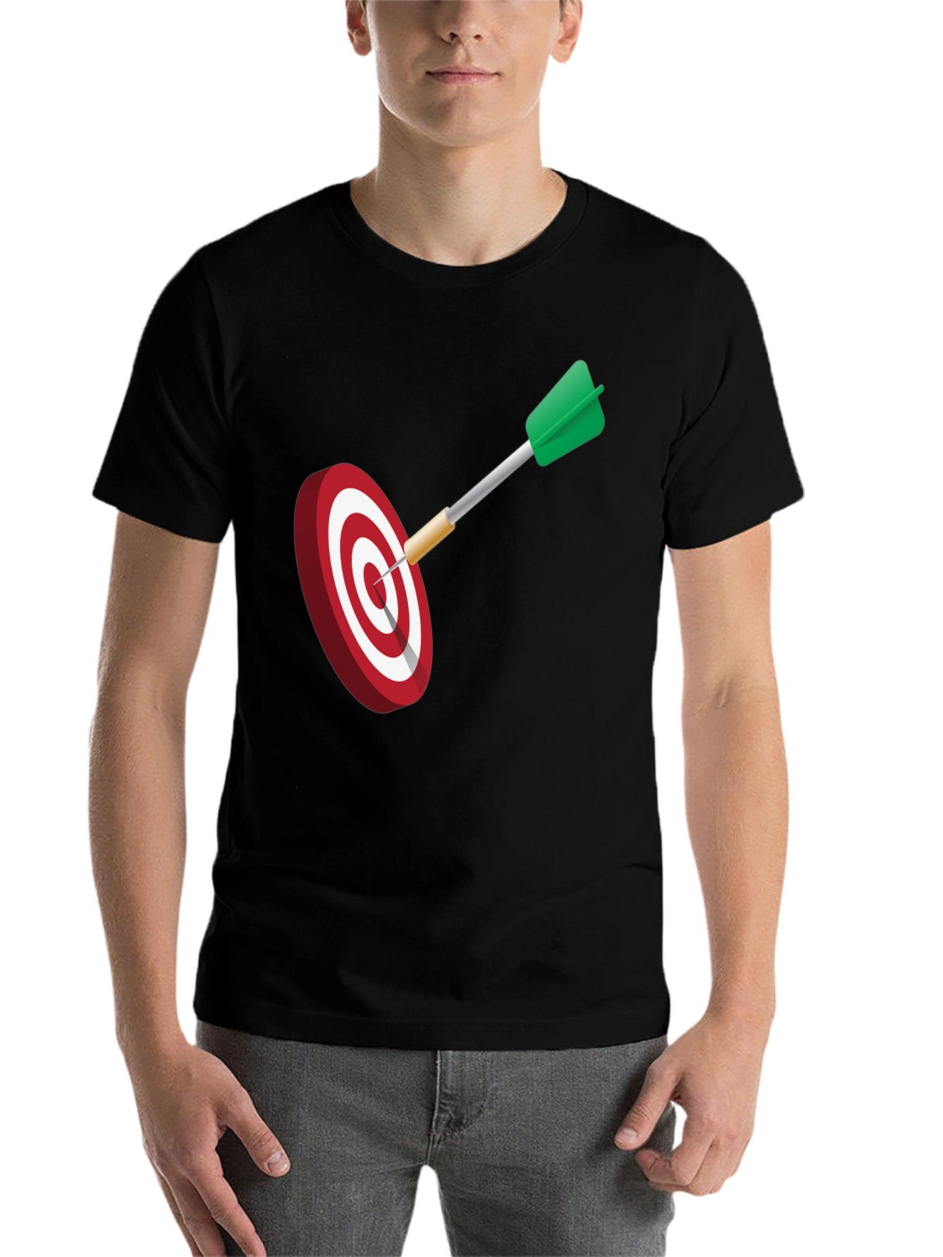 Black Dart Target Graphic Tee - Black Cotton Blend Shirt view 7