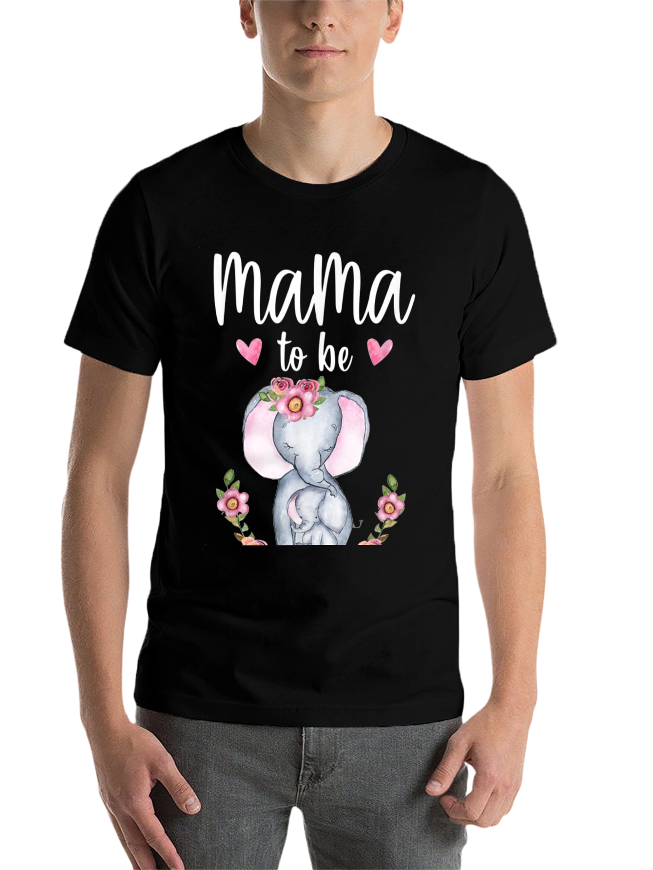 Mama To Be Elephant Graphic T-Shirt - 7
