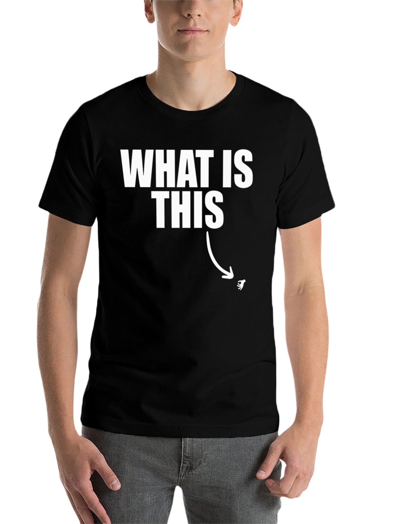 Black What is This? Funny Graphic Tee view 7