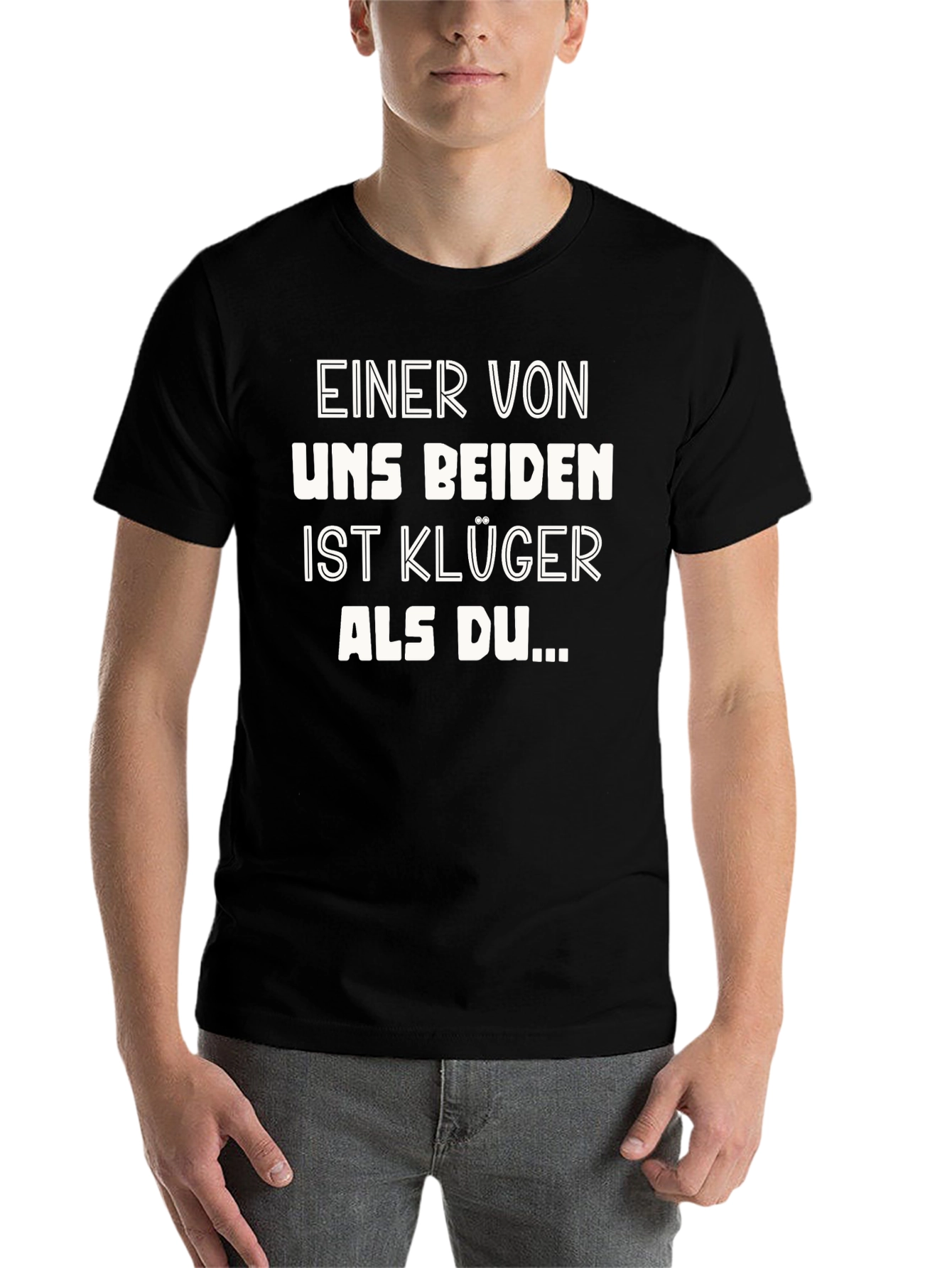 Black Funny German Slogan T-Shirt: Smarter Than You view 7