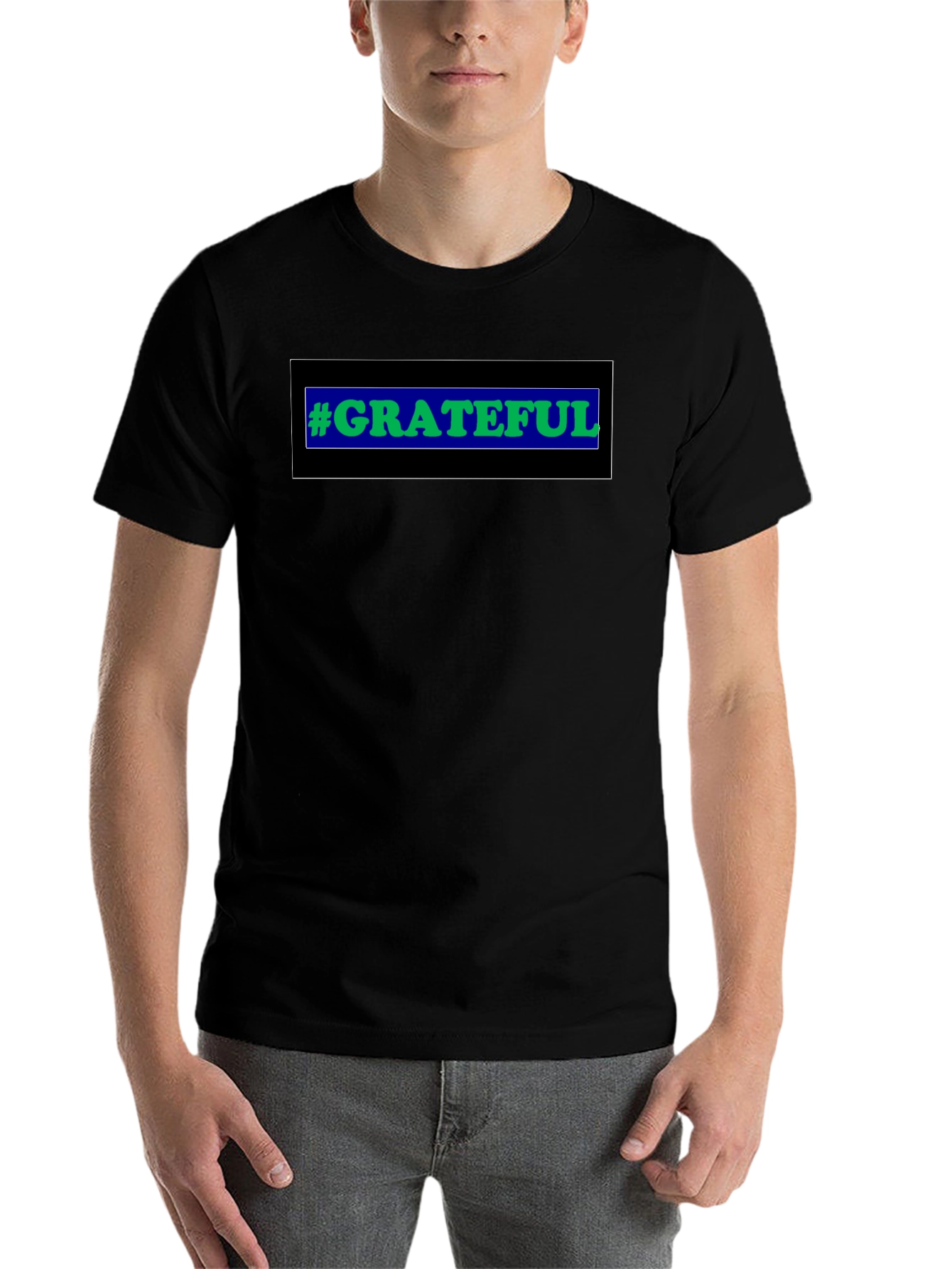 Black Grateful Black T-Shirt - Positive Vibes view 7