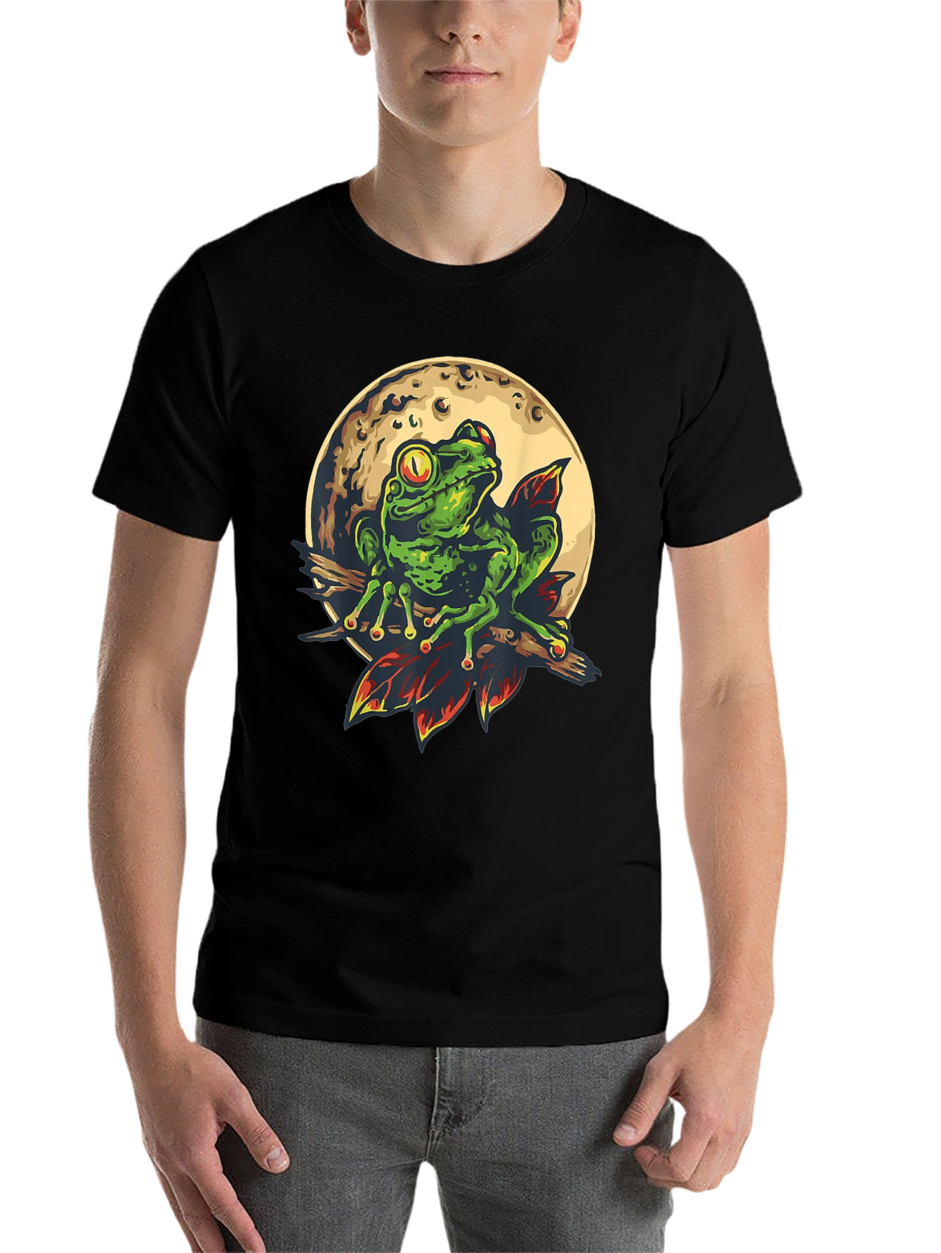 Black Frog on the Moon T-Shirt view 7