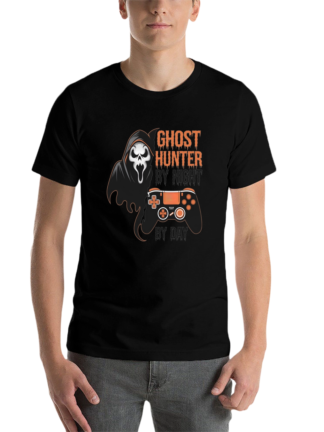 Black Ghost Hunter Gaming T-Shirt view 7