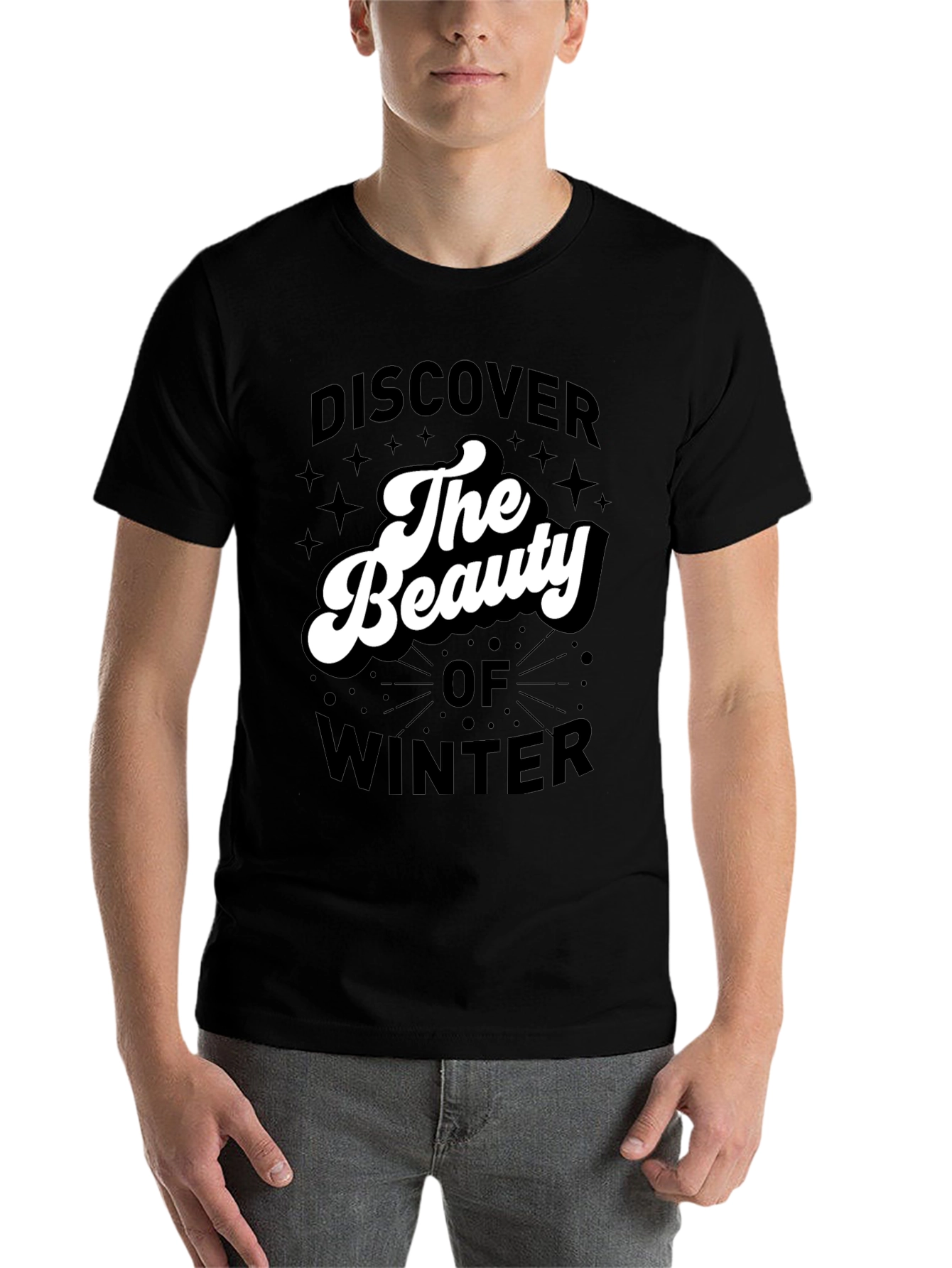 Black Discover The Beauty of Winter Graphic Tee view 7