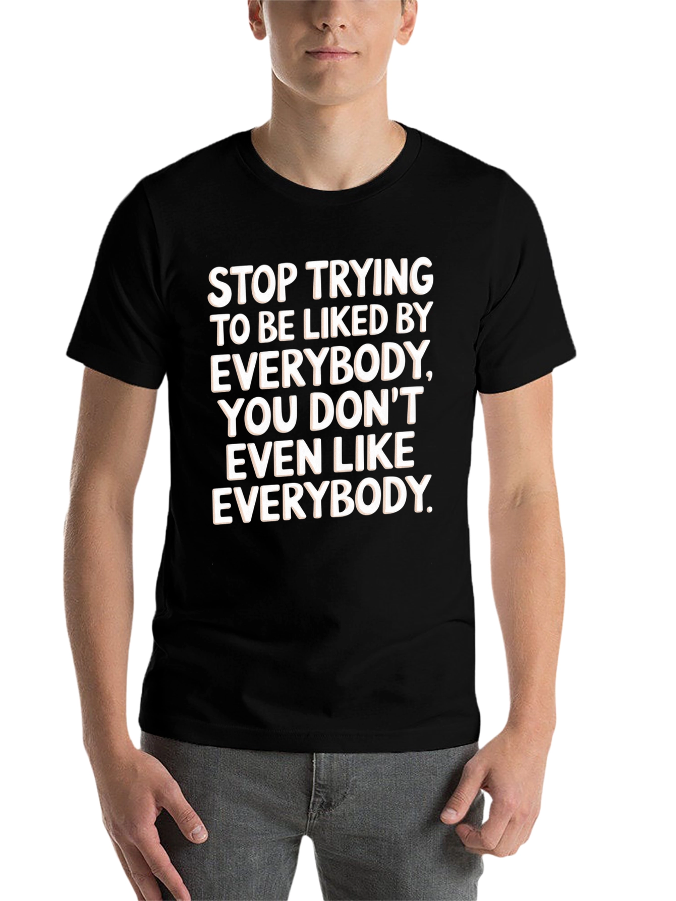 Black Stop Trying T-Shirt, Funny Slogan Tee view 7