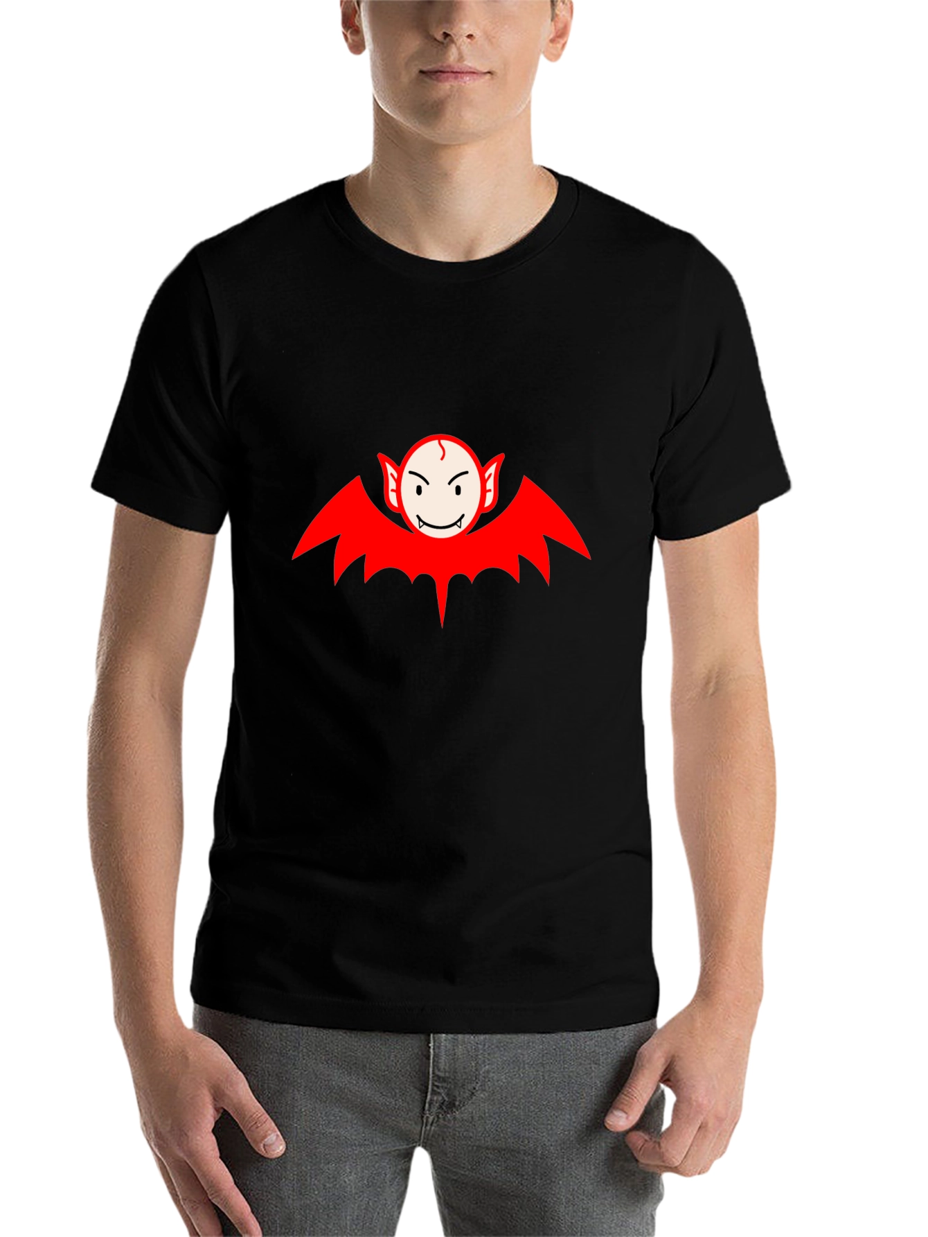 Black Cartoon Vampire T-Shirt - Spooky Fun view 7