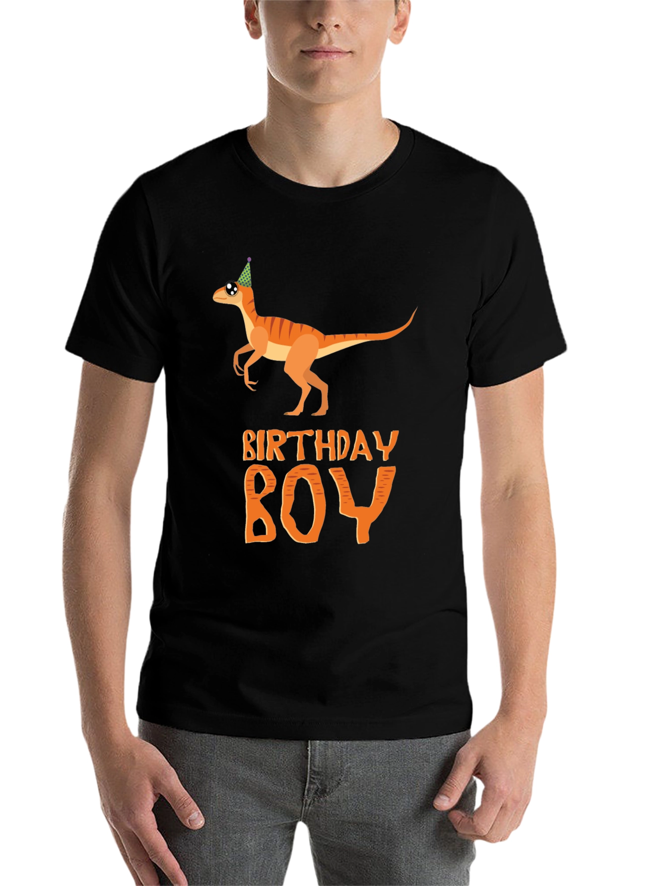 Black Birthday Boy T-Shirt Dinosaur Party Tee view 7