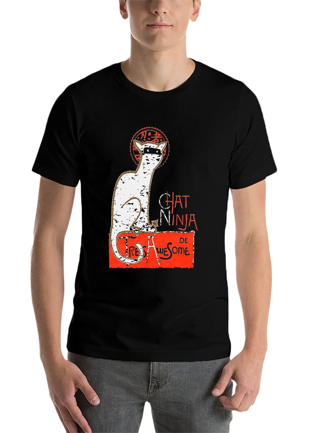 Black Chat Ninja T-Shirt view 7