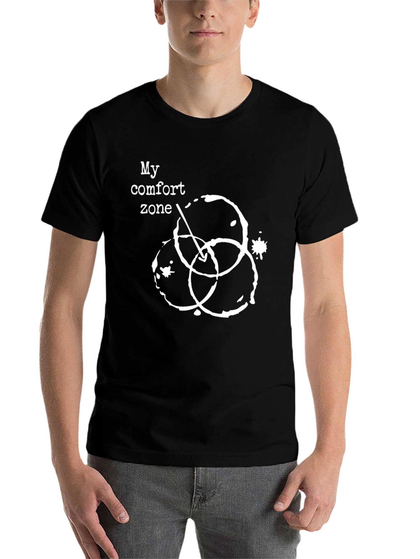 Black My Comfort Zone Venn Diagram Graphic T-Shirt view 7