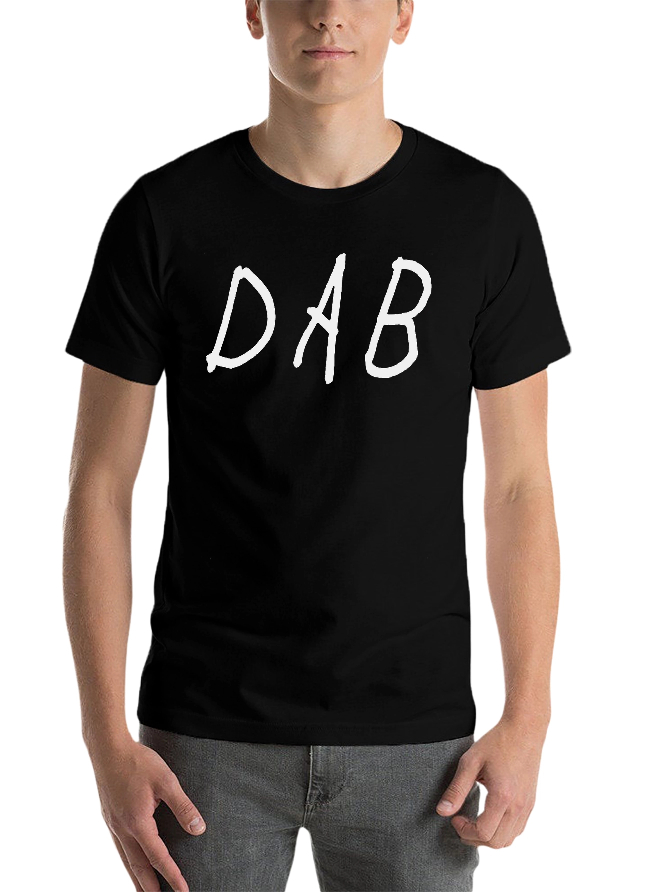 Black DAB Text Graphic Black Tee view 7