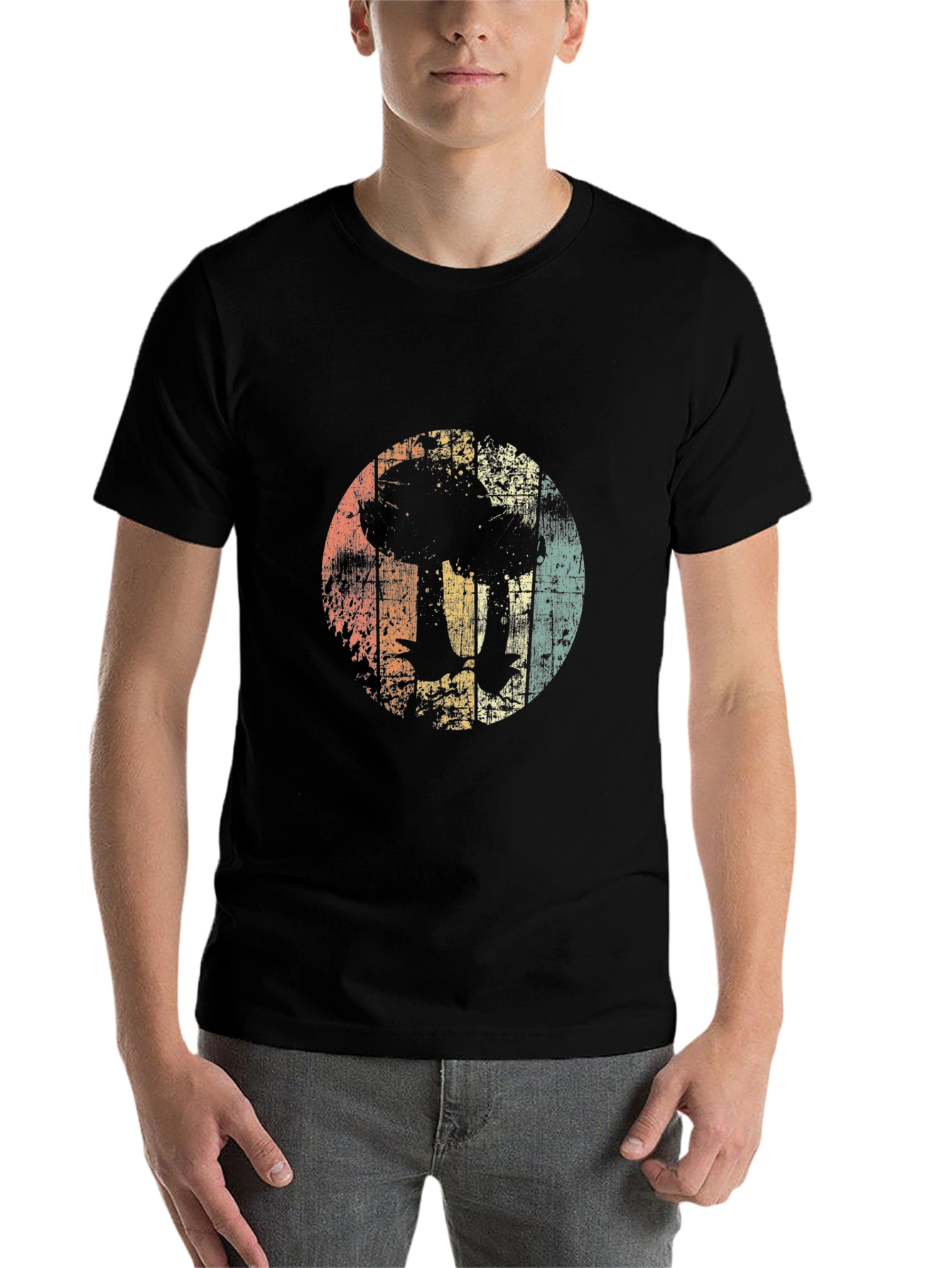 Black Retro Mushroom T-Shirt - Vintage Style Tee view 7