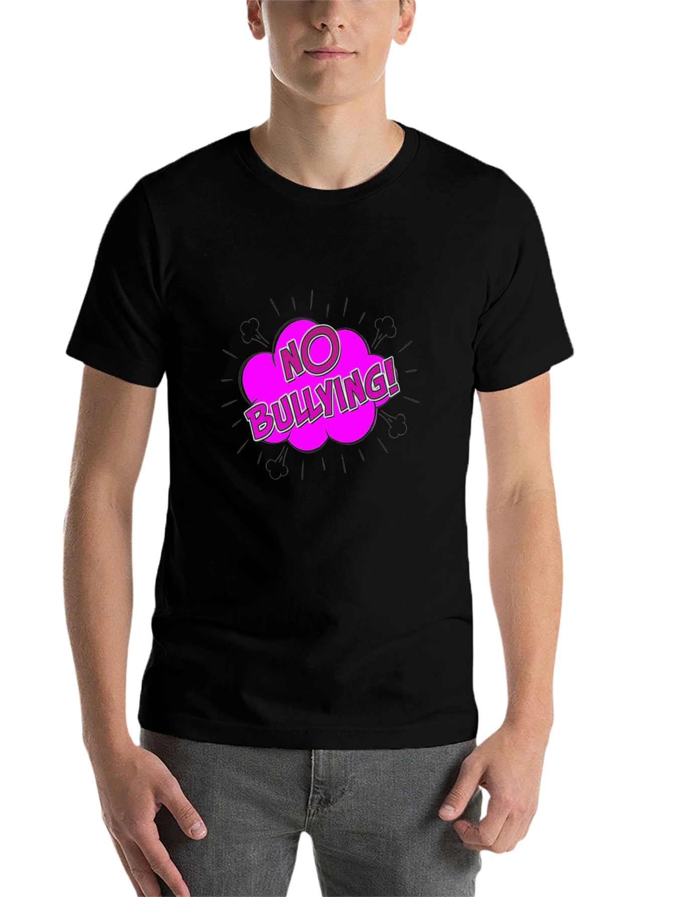 Black No Bullying T-Shirt view 7