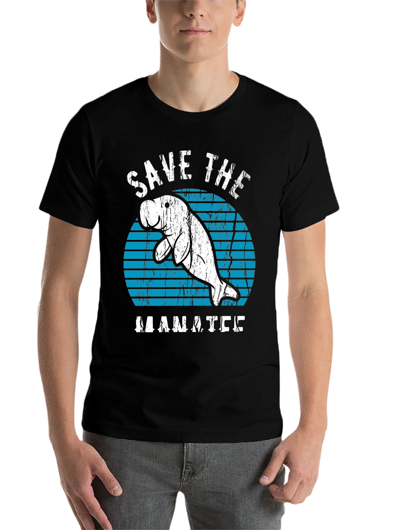 Black Save the Manatee T-Shirt view 7