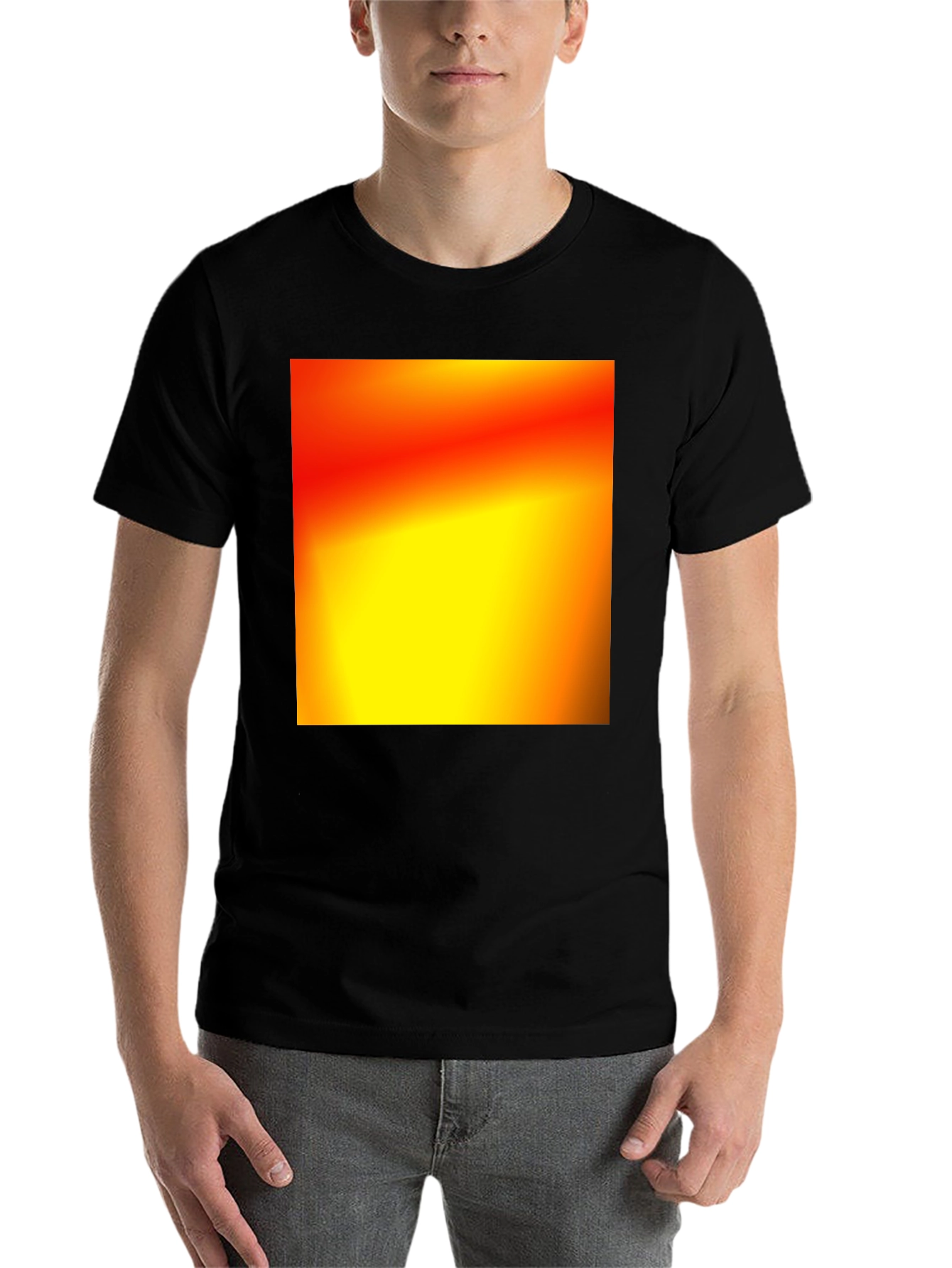Black Bold Black T-Shirt with Abstract Gradient Design view 7